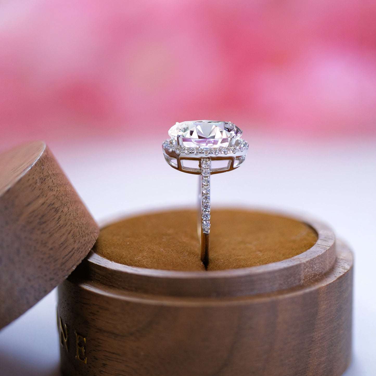 2 Carat IGI Certified D color VVS1 Clarity Oval Excellent Cut Lab Grown Diamond Pave Engagement Ring