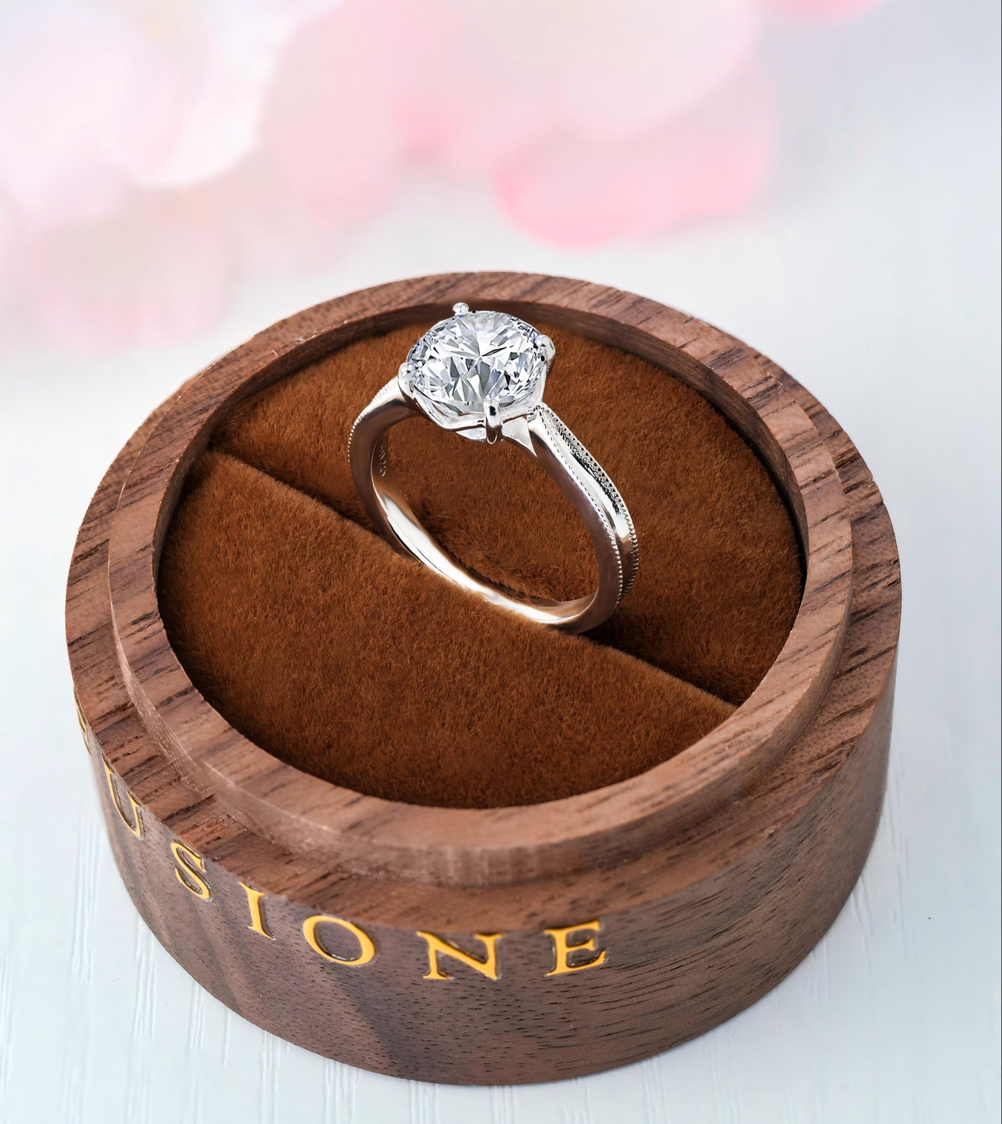1 Carat IGI Certified D color VVS1 Clarity Round Excellent Cut Lab Grown Diamond Solitaire Engagement Ring