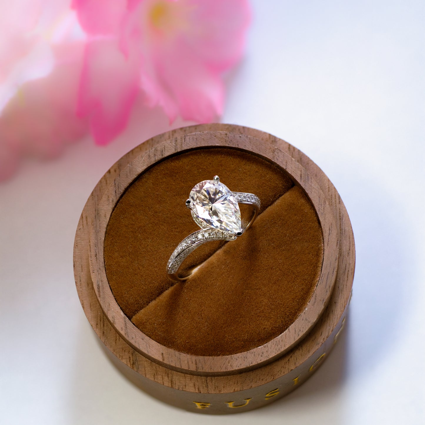 2 Carat IGI Certified D color VVS1 Clarity Pear Excellent Cut Lab Grown Diamond Pave Engagement Ring