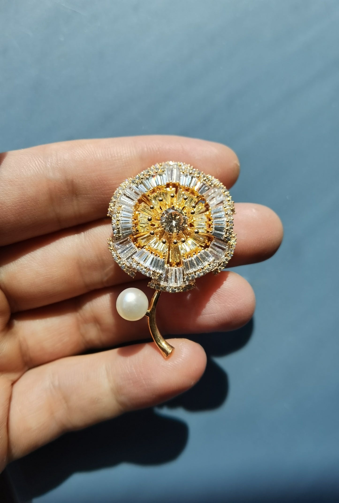 Freshwater Pearl Dandelion brooch Pendant