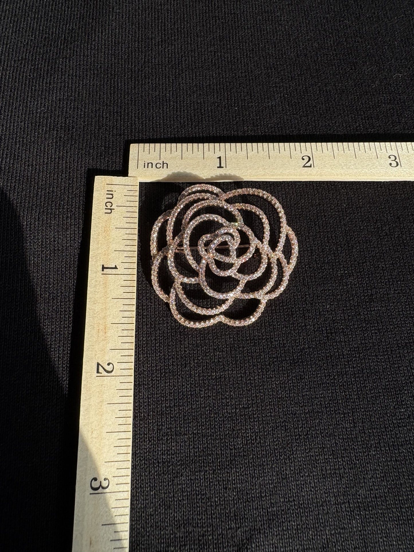 Silver/Gold/Rose gold diamond camellia brooch Pendant