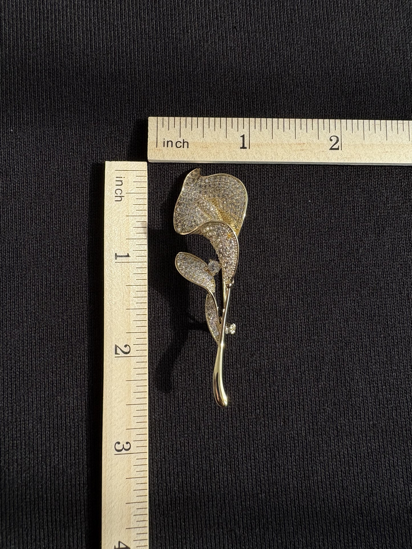 Diamond Gold/Silver Tulip Brooch Pendant