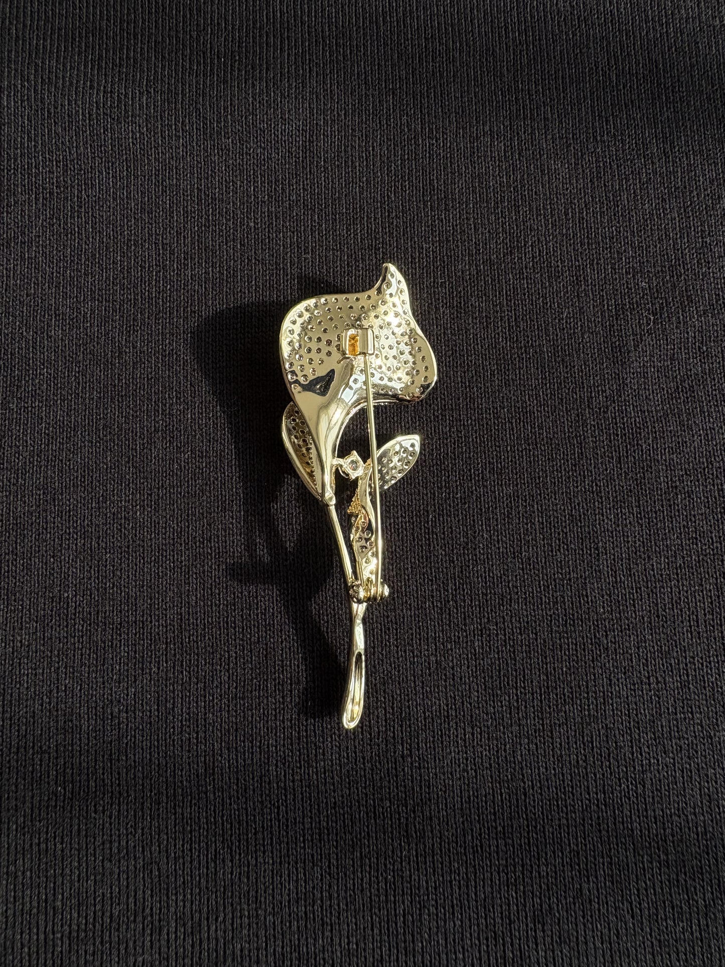 Diamond Gold/Silver Tulip Brooch Pendant