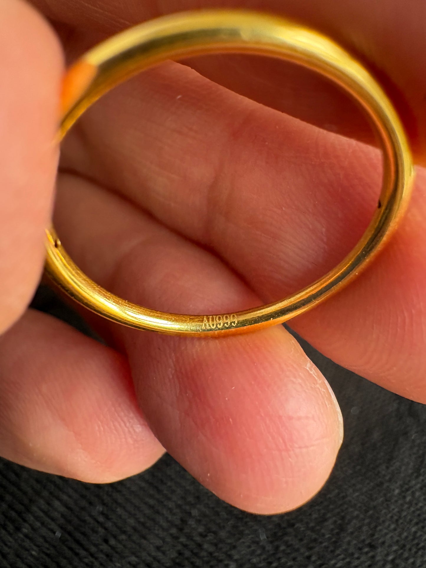 Minimalist 24k solid gold ring,Lasting Value,3D hard gold technology