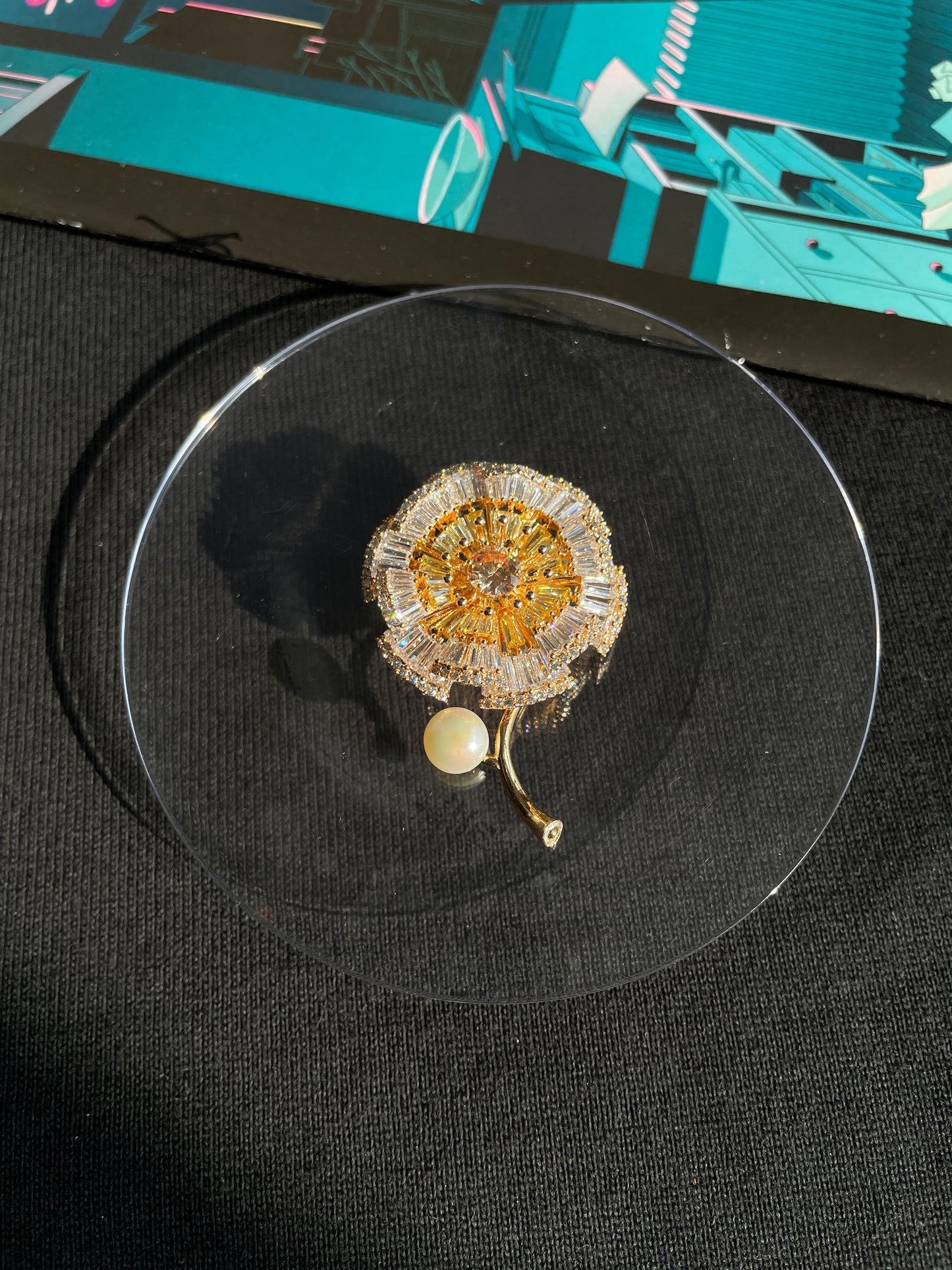 Freshwater Pearl Dandelion brooch Pendant