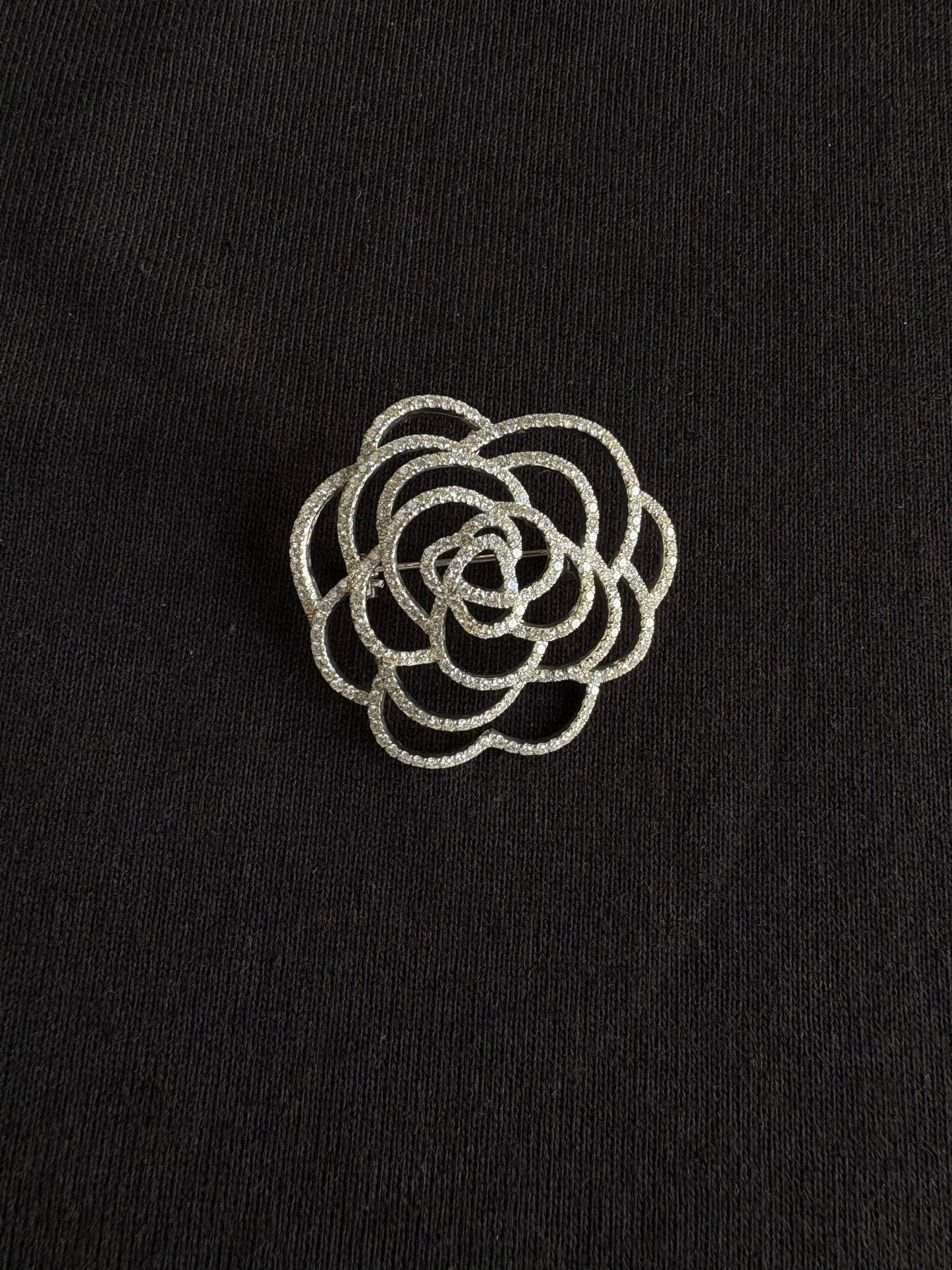 5.0 carats lab grown diamond s925 silver camellia brooch Pendant