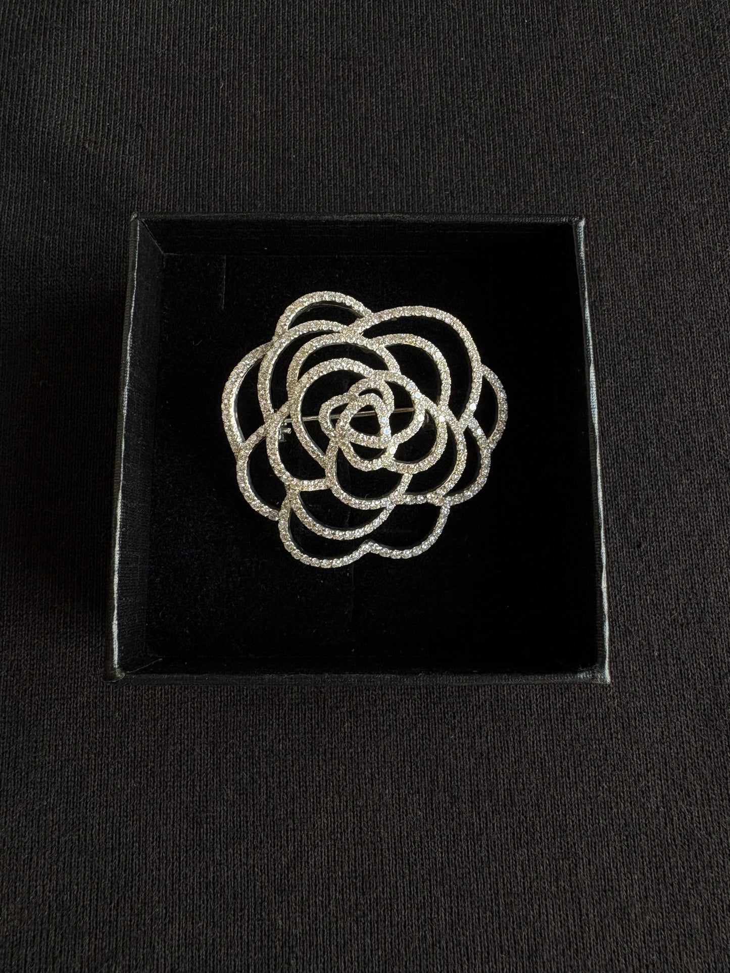 5.0 carats lab grown diamond s925 silver camellia brooch Pendant