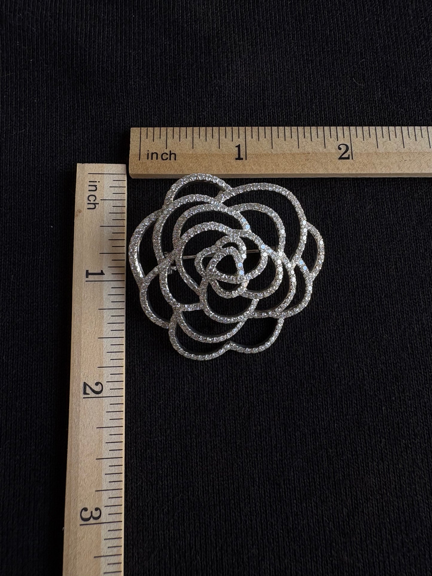 5.0 carats lab grown diamond s925 silver camellia brooch Pendant