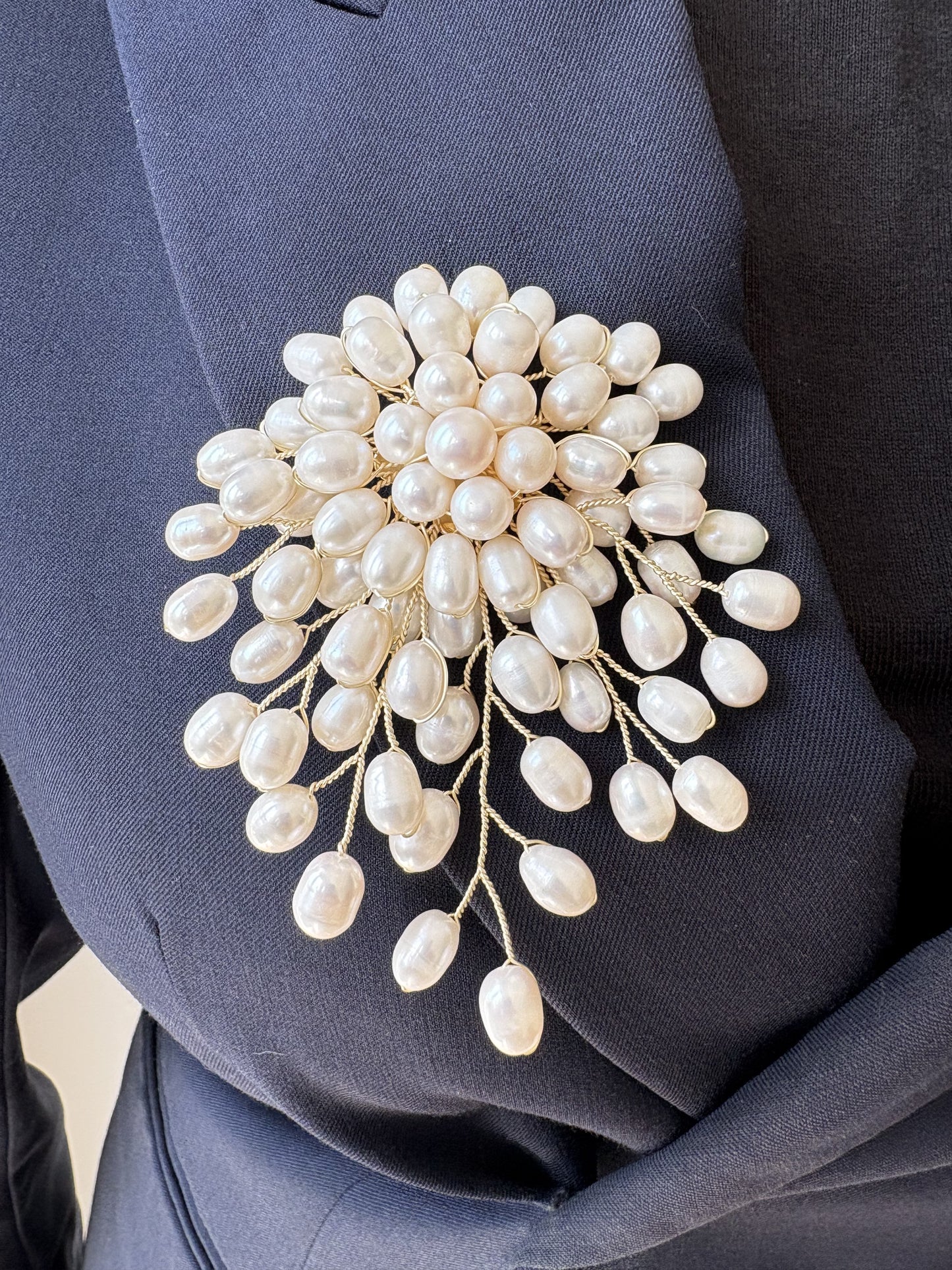 White Freshwater Pearl Brooch Pendant