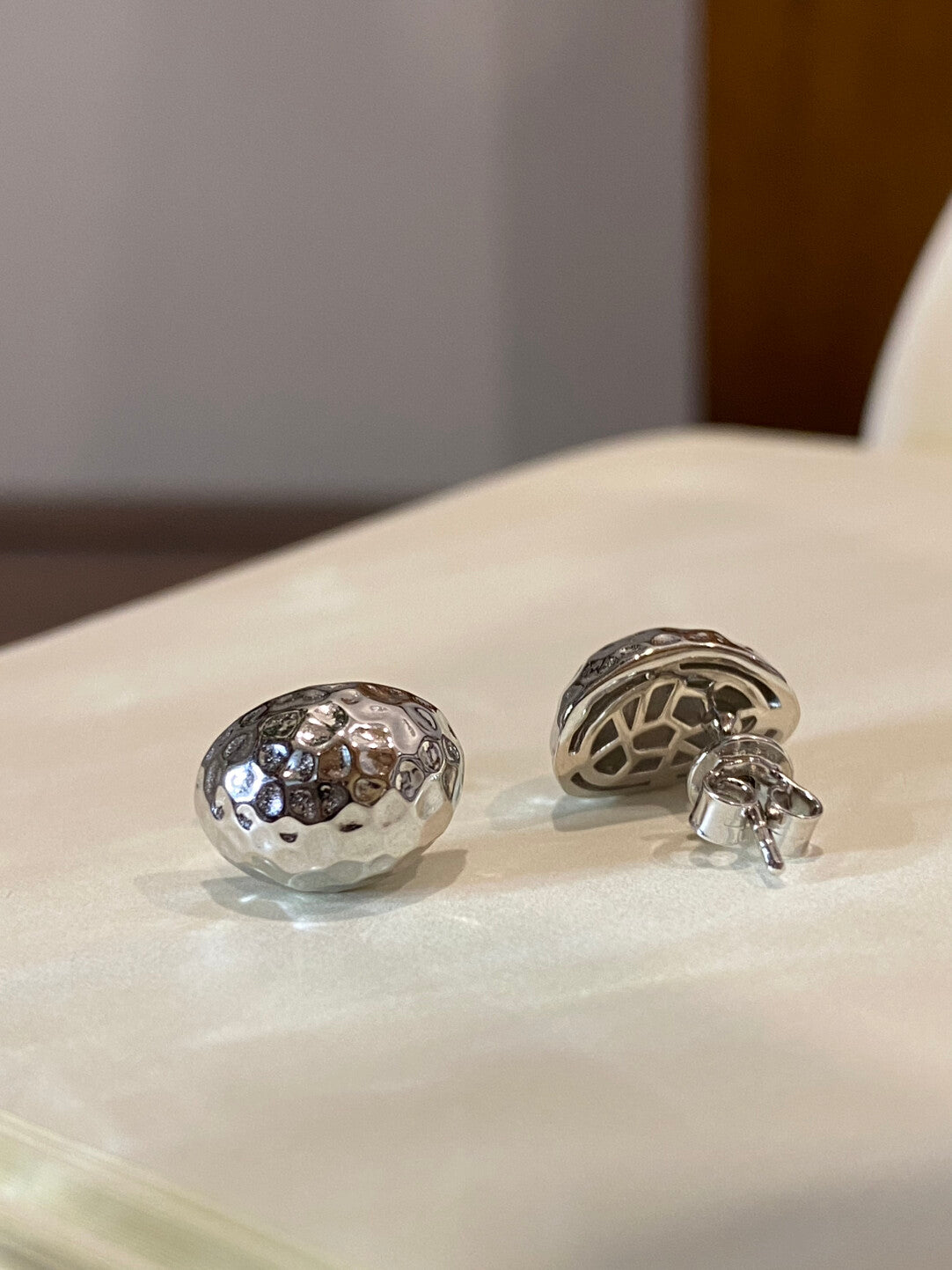 Gold/silver oval bean studs earrings,gift for her,anniversary gift,birthday gift,gift for girlfriend,gift for mom/grandma