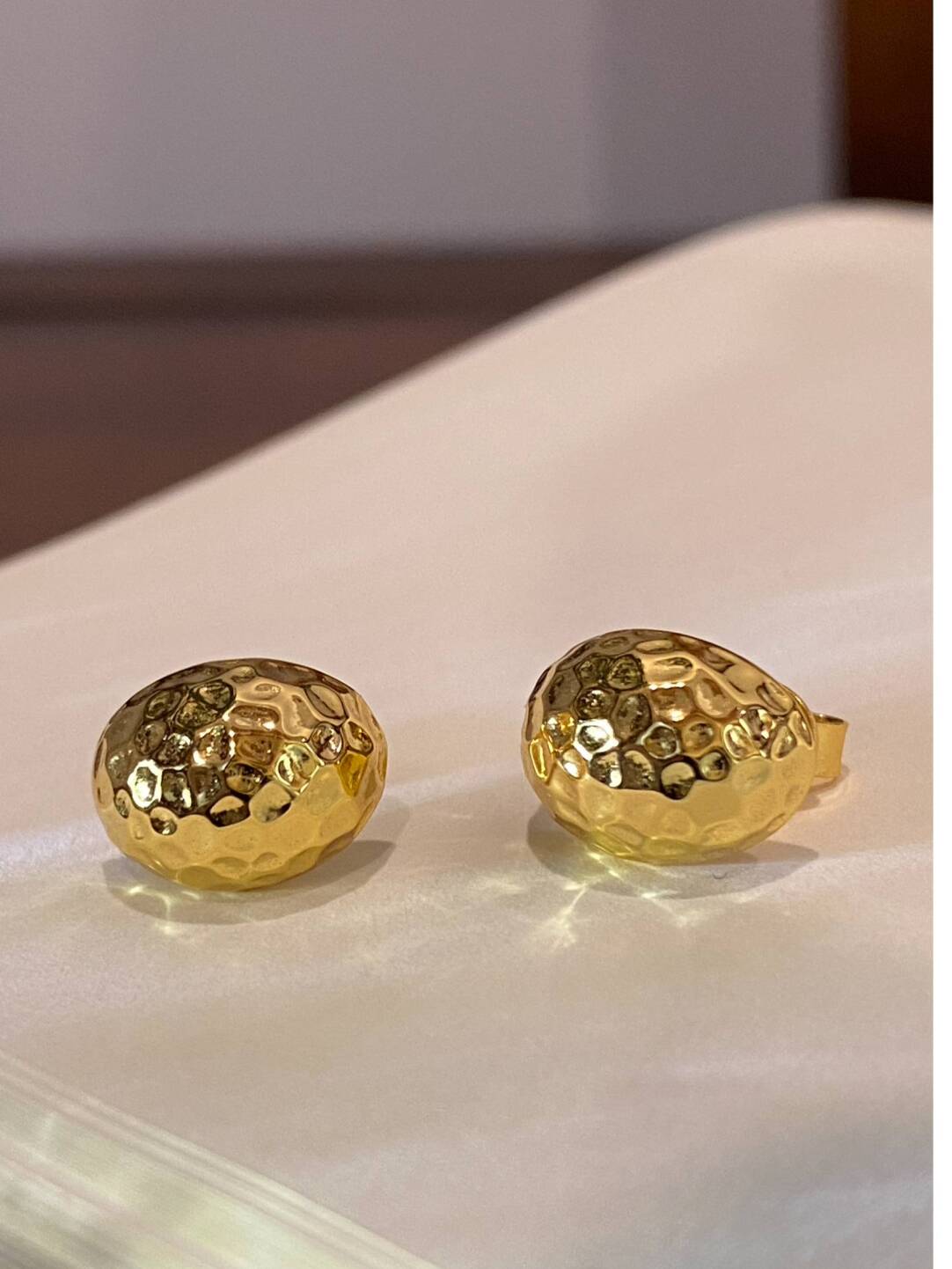 Gold/silver oval bean studs earrings,gift for her,anniversary gift,birthday gift,gift for girlfriend,gift for mom/grandma