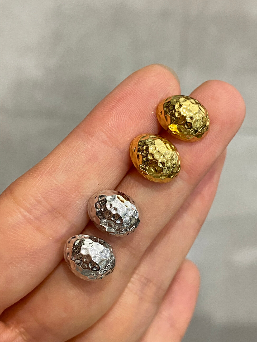 Gold/silver oval bean studs earrings,gift for her,anniversary gift,birthday gift,gift for girlfriend,gift for mom/grandma