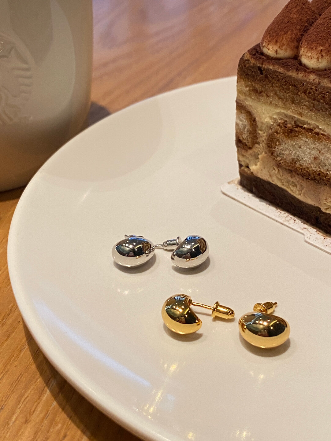 Gold/silver bean shoe-shaped gold ingot studs earrings,gift for her,anniversary gift,birthday gift,gift for girlfriend,gift for mom/grandma