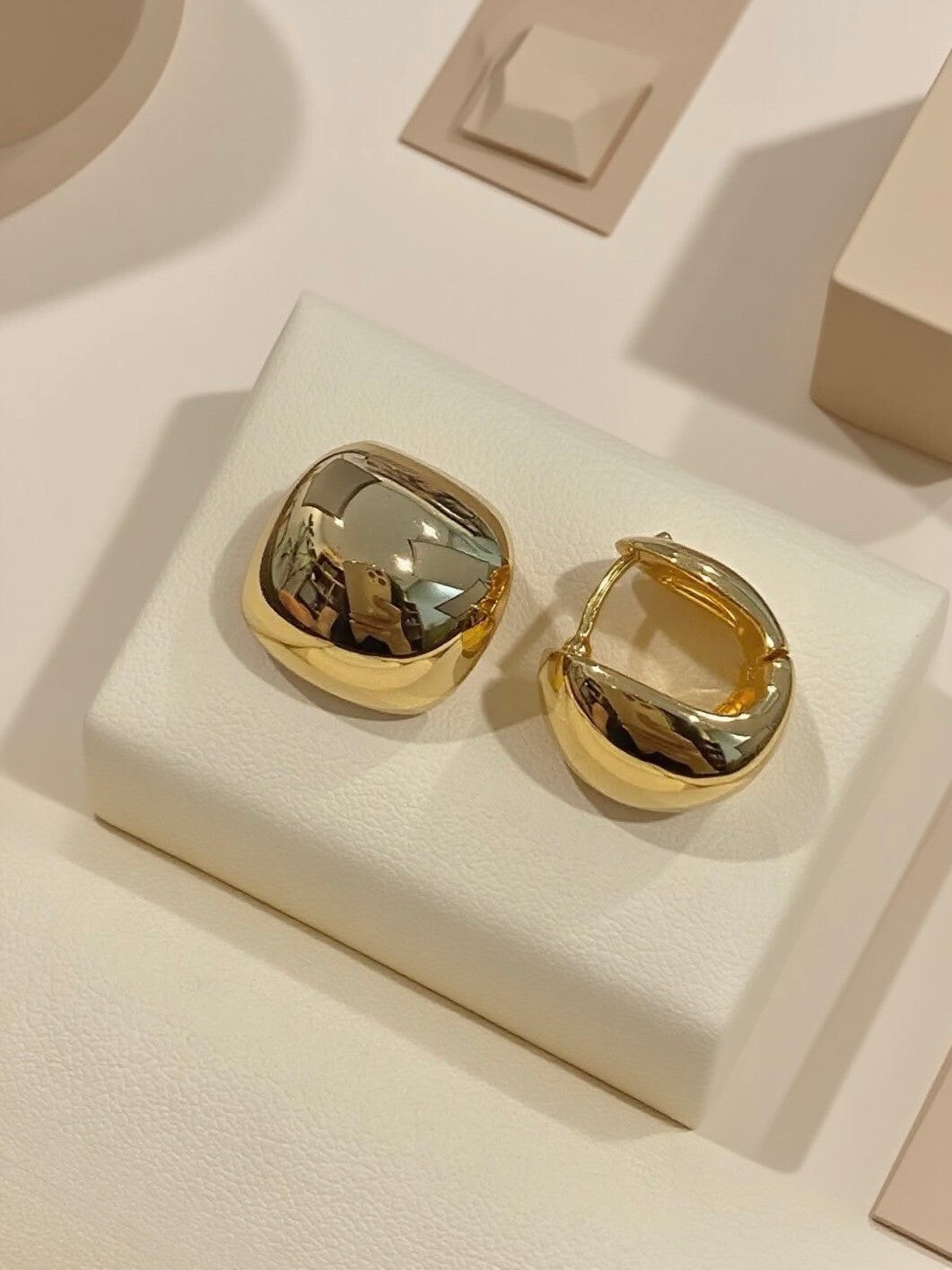 Gold/silver square studs earrings,gift for her,anniversary gift,birthday gift,gift for girlfriend,gift for mom/grandma
