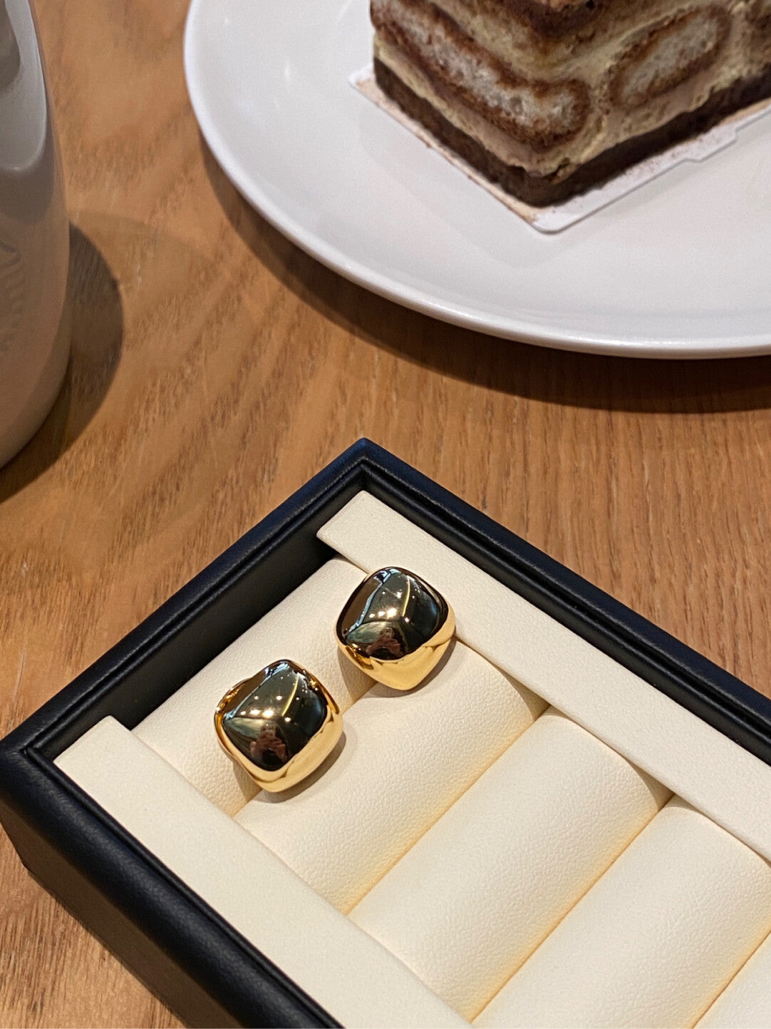 Gold/silver square studs earrings,gift for her,anniversary gift,birthday gift,gift for girlfriend,gift for mom/grandma