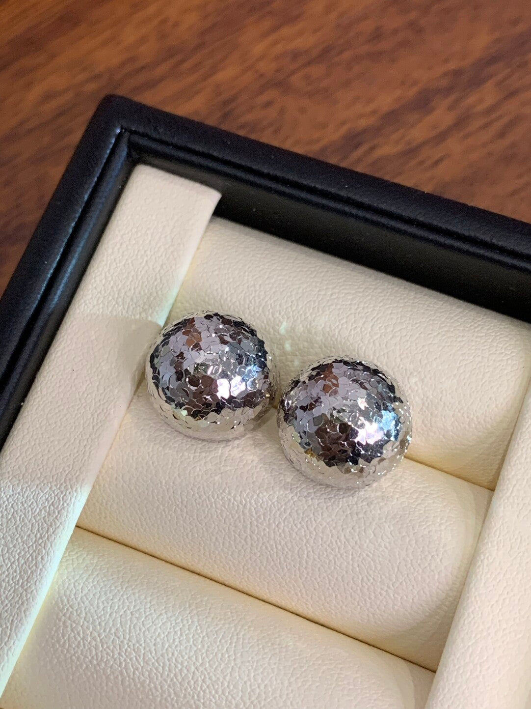 Crafted sterling silver starlight ball studs earrings,gift for her,anniversary gift,birthday gift,gift for girlfriend,gift for mom/grandma