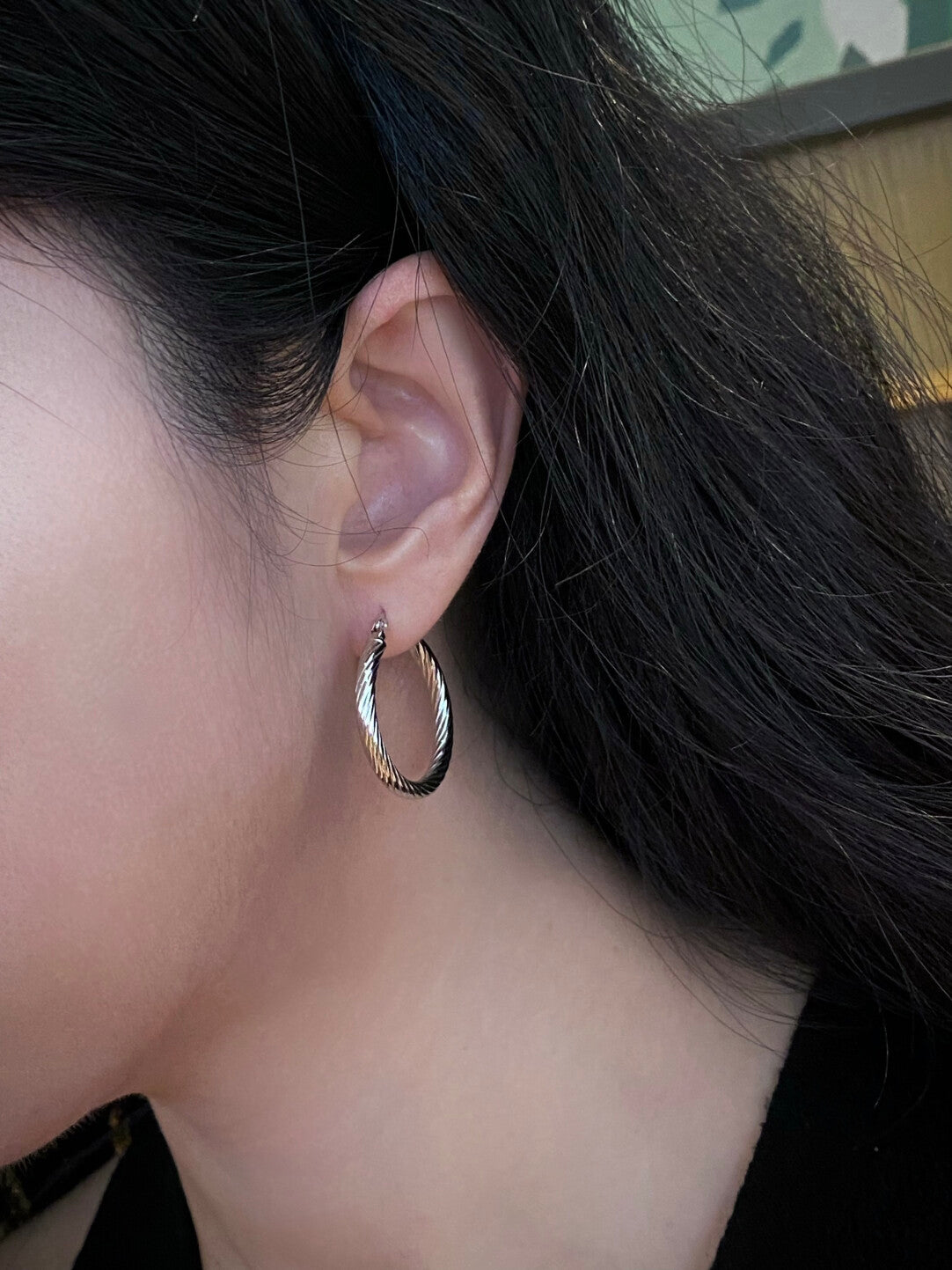 Crafted sterling silver circle earrings,gift for her,anniversary gift,birthday gift,gift for girlfriend,gift for mom/grandma