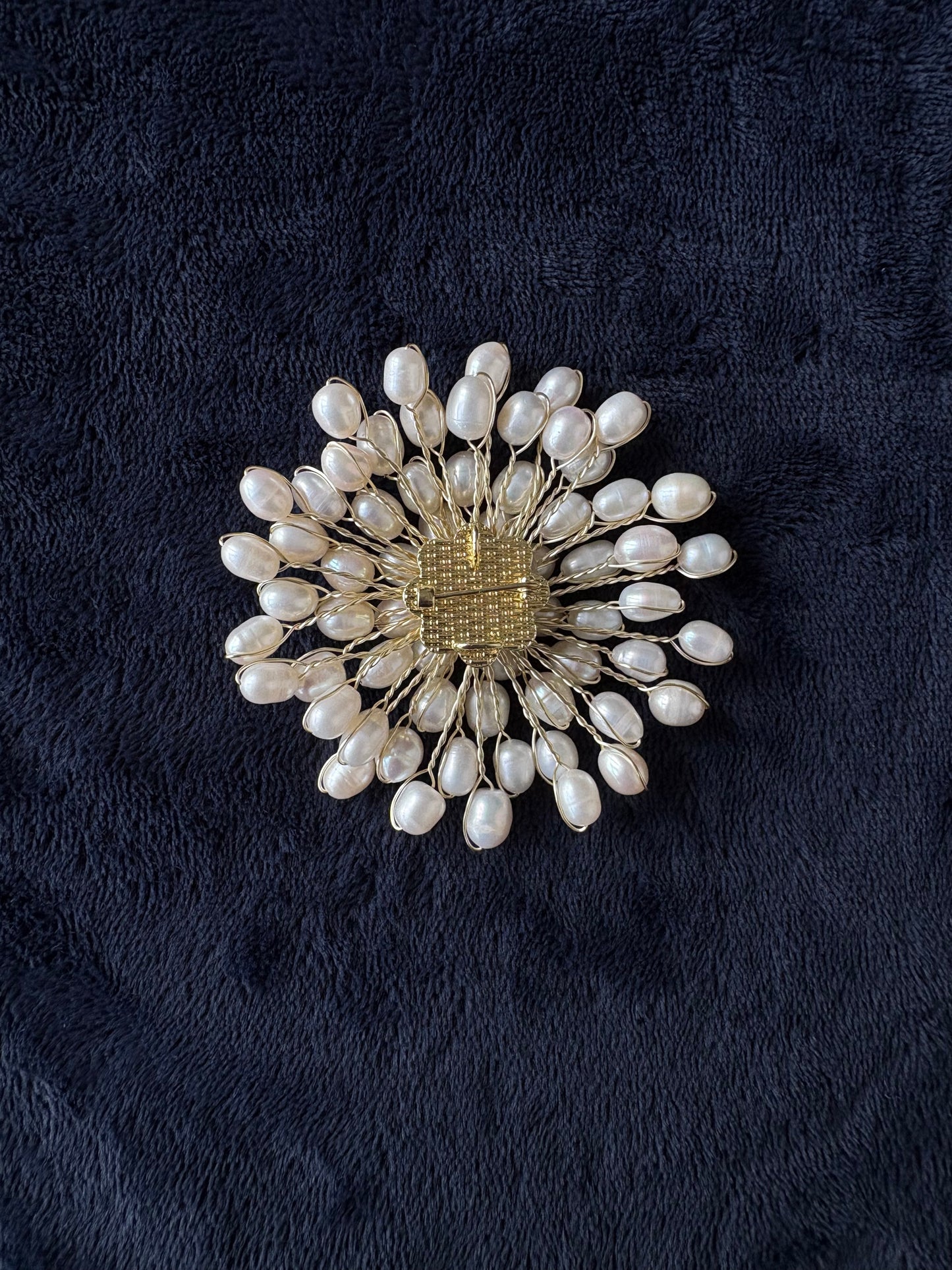 White Freshwater Pearl Fireworks Brooch Pendant