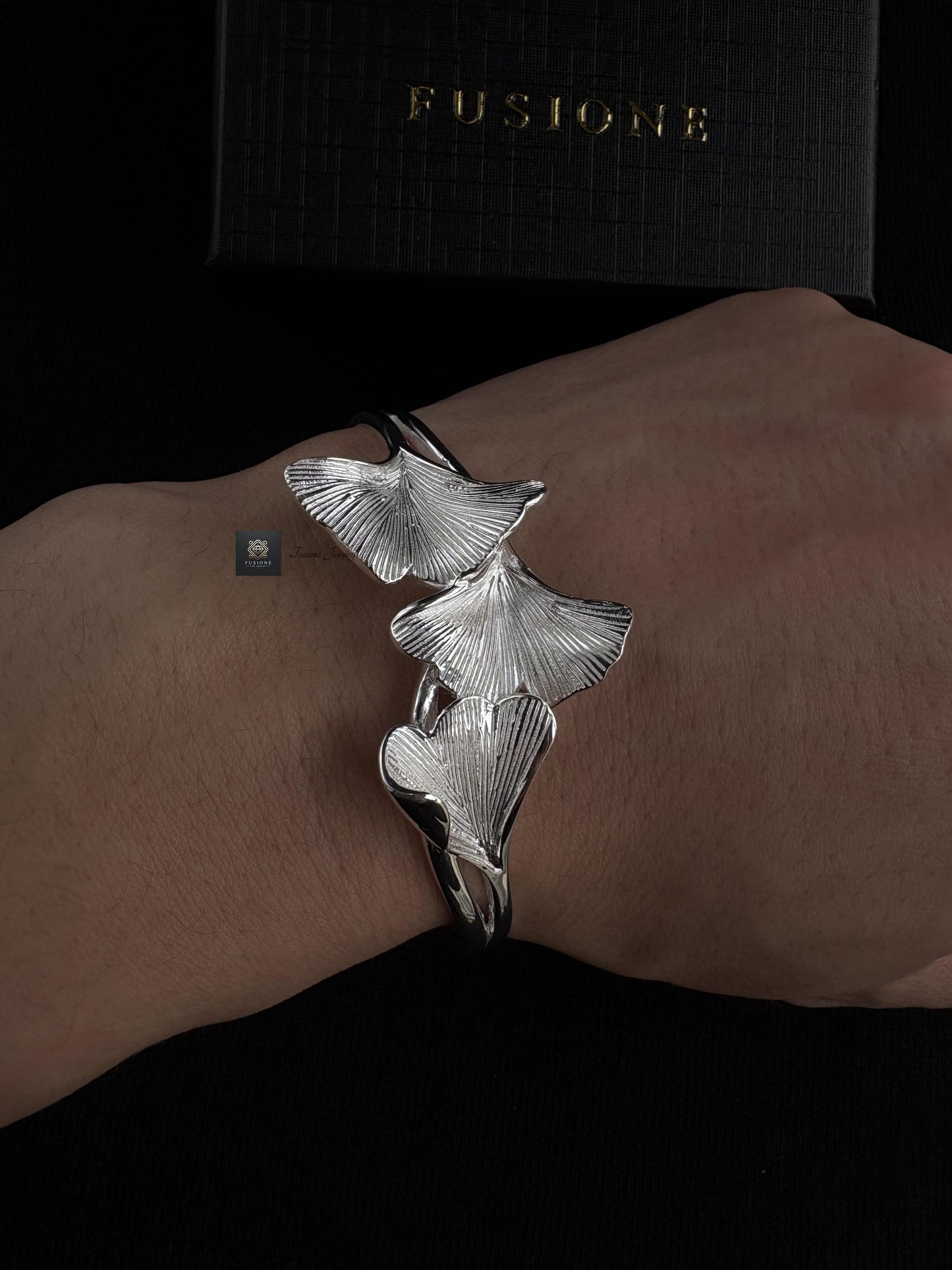 Adjustable S925 Silver ginkgo bracelet