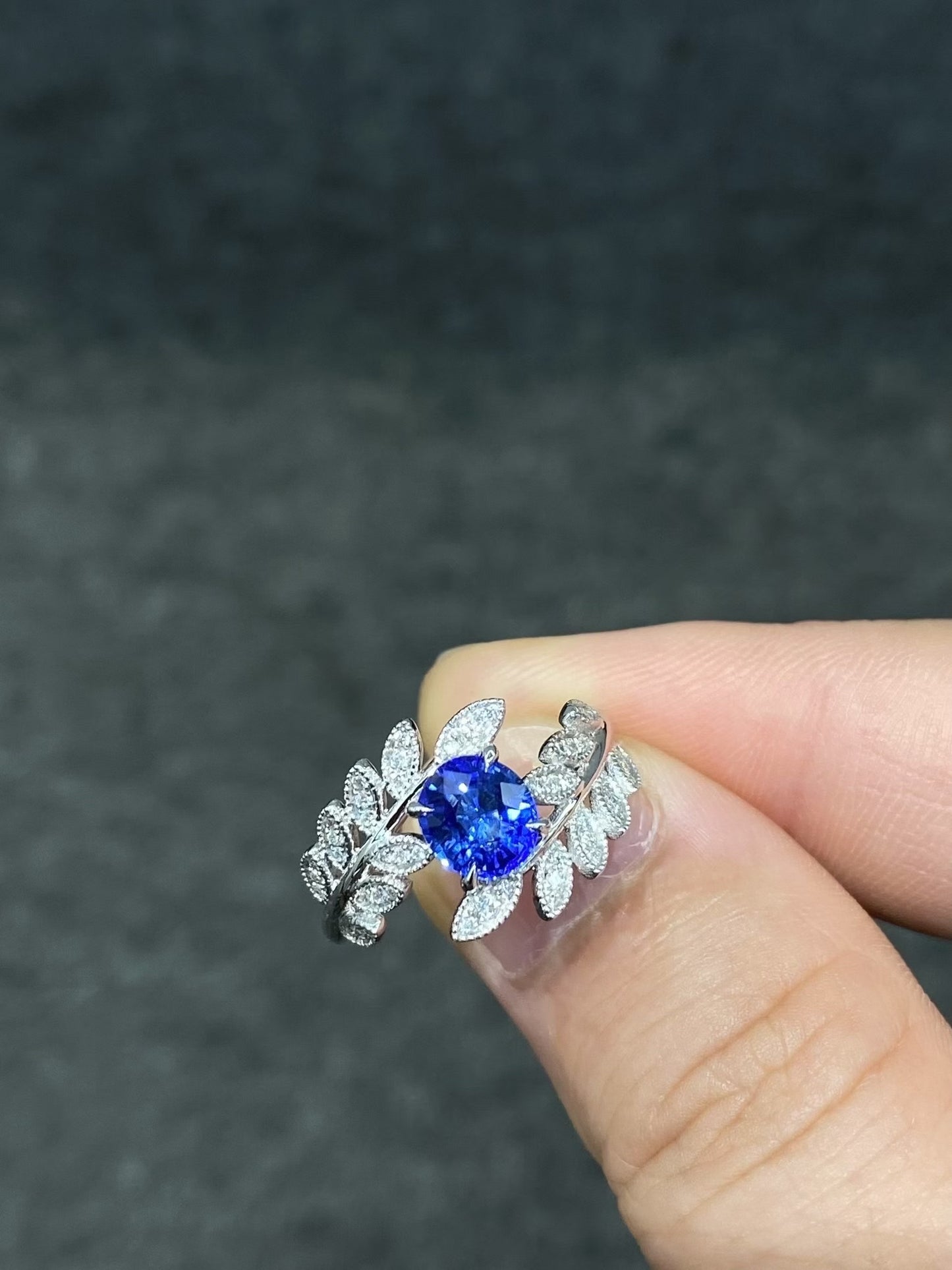 1.5 Carat GRS Certified Royal Blue Sri Lankan Sapphire Ring