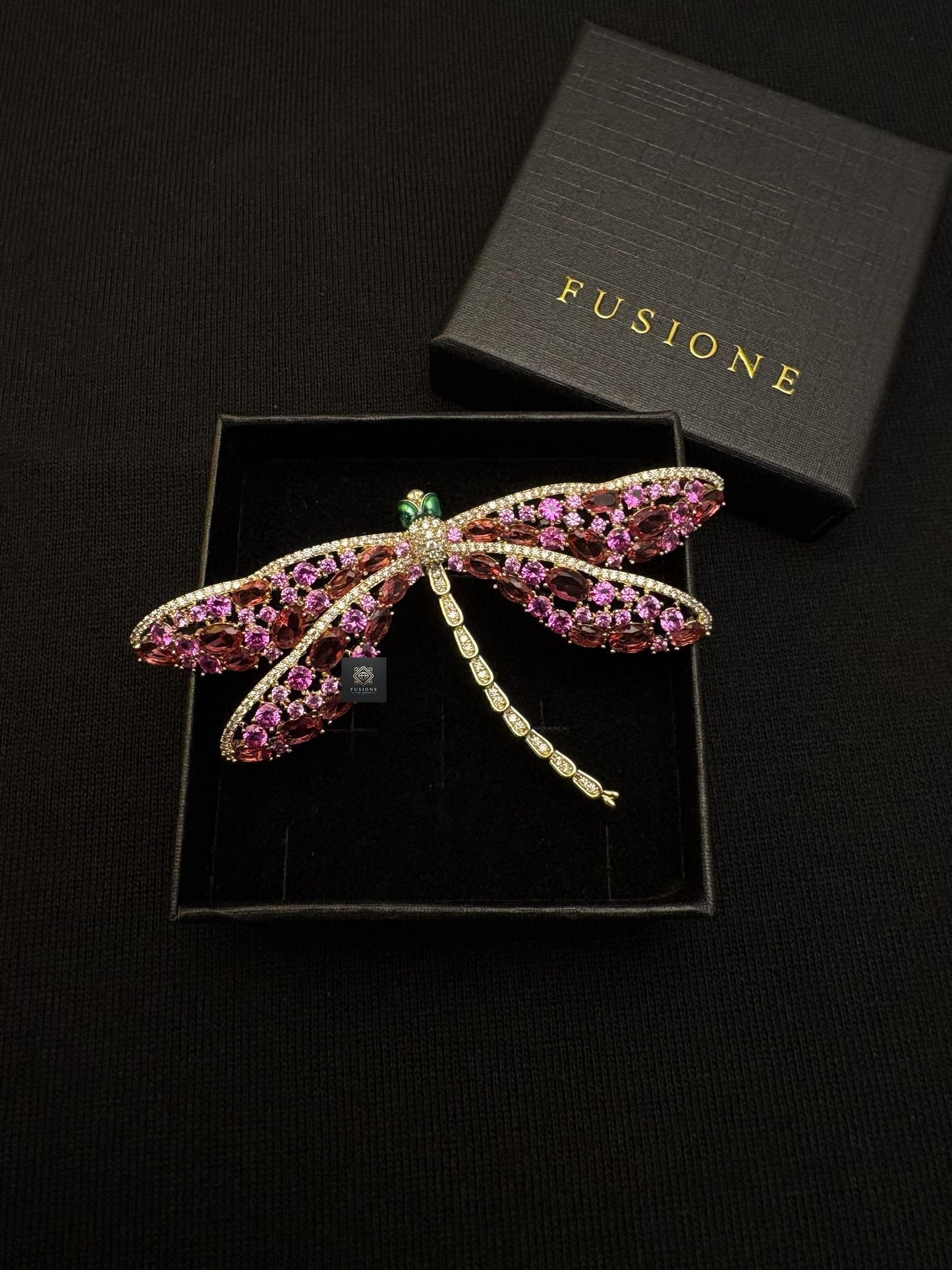Red dragonfly brooch Pendant