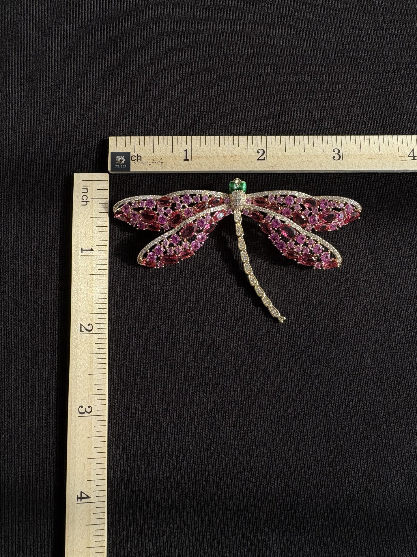 Red dragonfly brooch Pendant