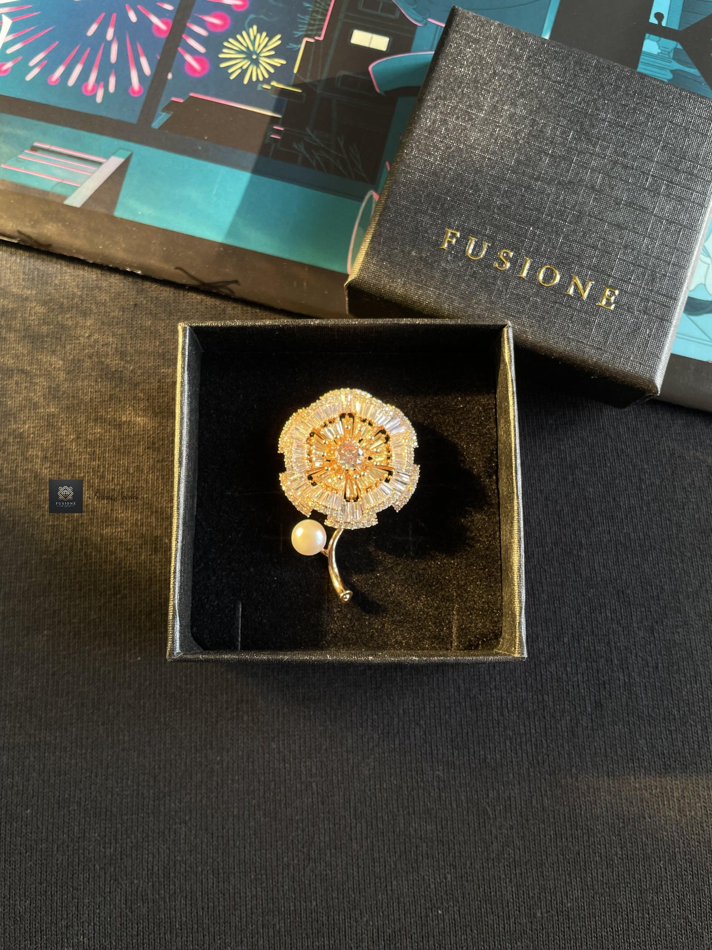 Freshwater Pearl Dandelion brooch Pendant