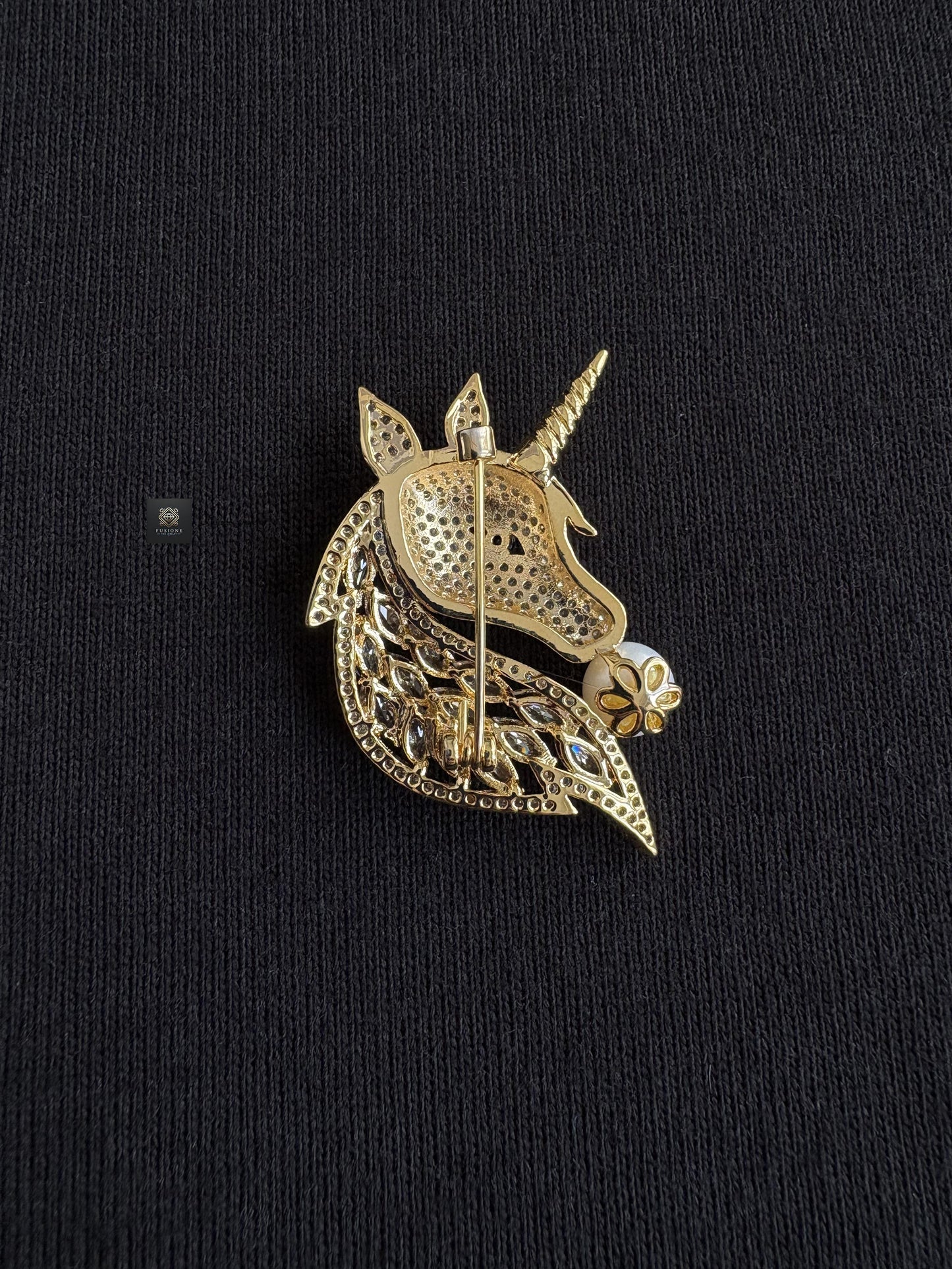 Freshwater Pearl Unicorn brooch Pendant