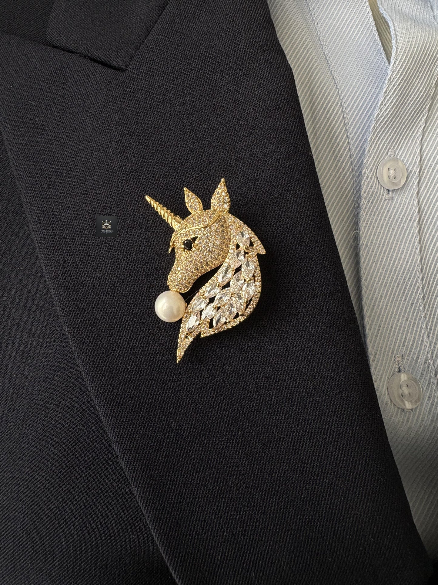 Freshwater Pearl Unicorn brooch Pendant