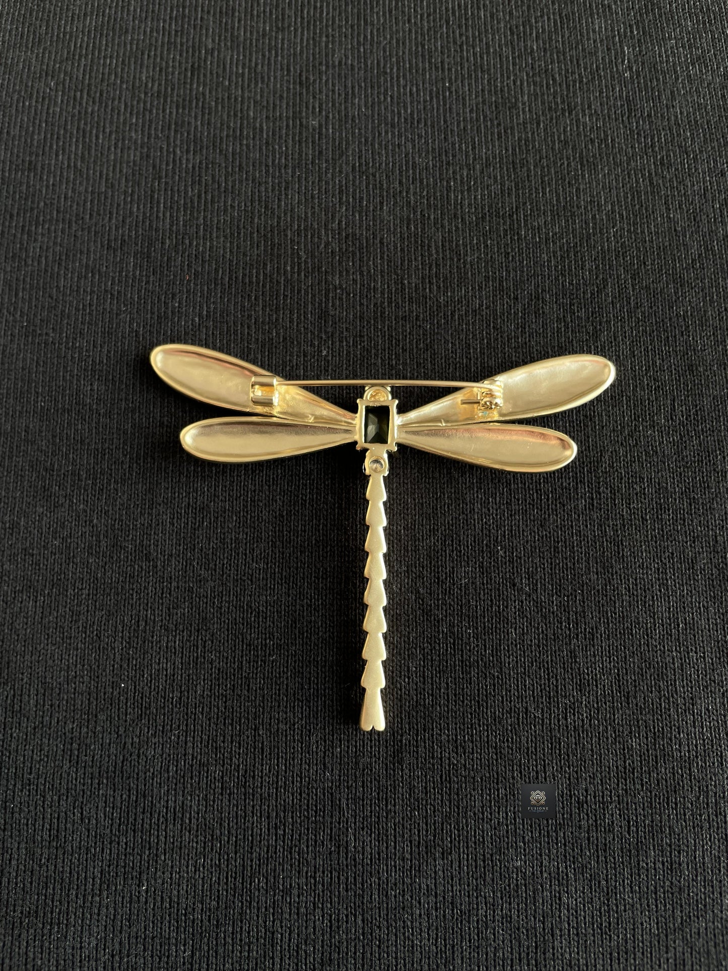 Emerald dragonfly brooch pendant