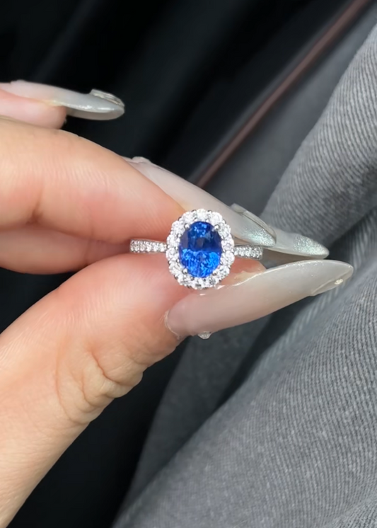 1.5 Carat GRS Certified  Royal Blue Sri Lankan Sapphire  Ring