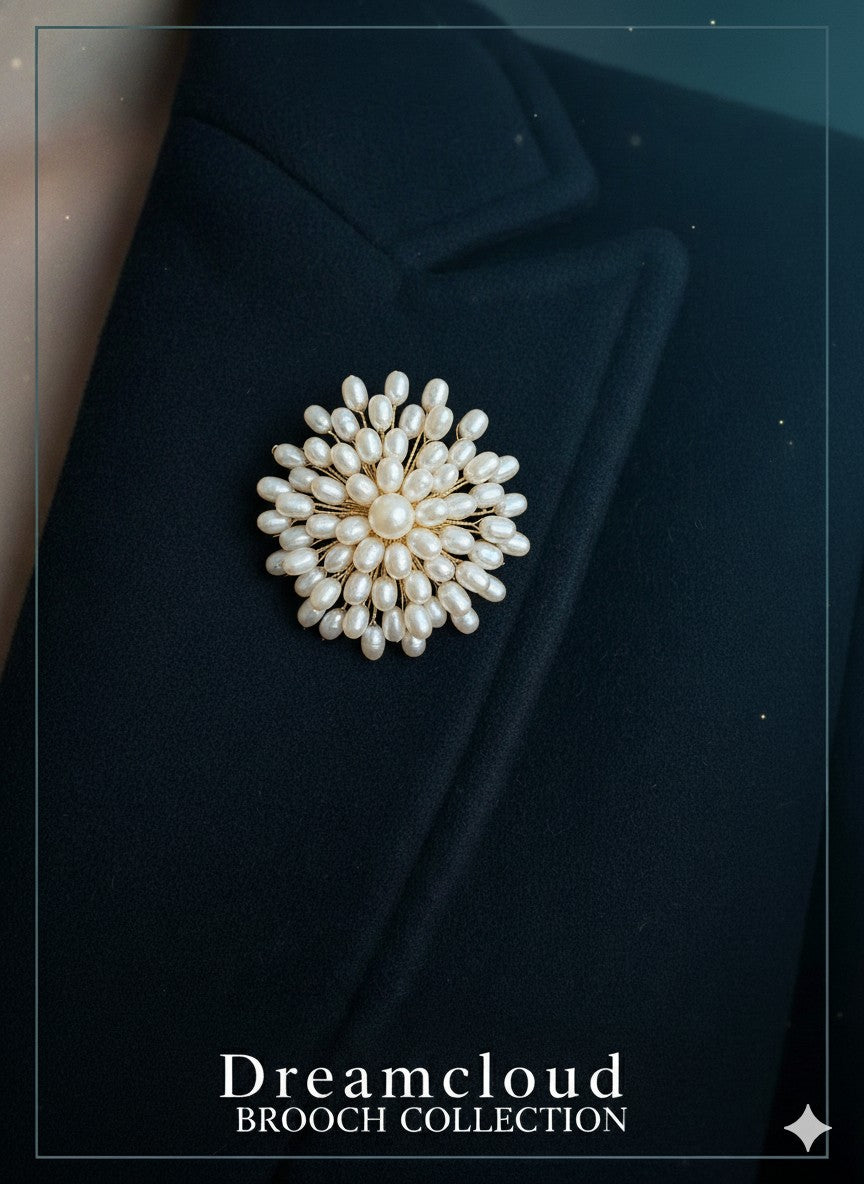 White Freshwater Pearl Fireworks Brooch Pendant
