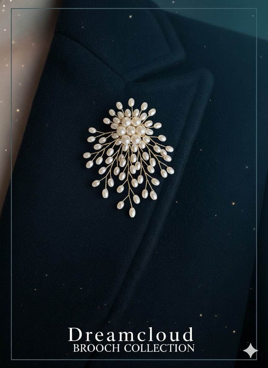 White Artificial Pearl Flower Brooch (Free Gift)