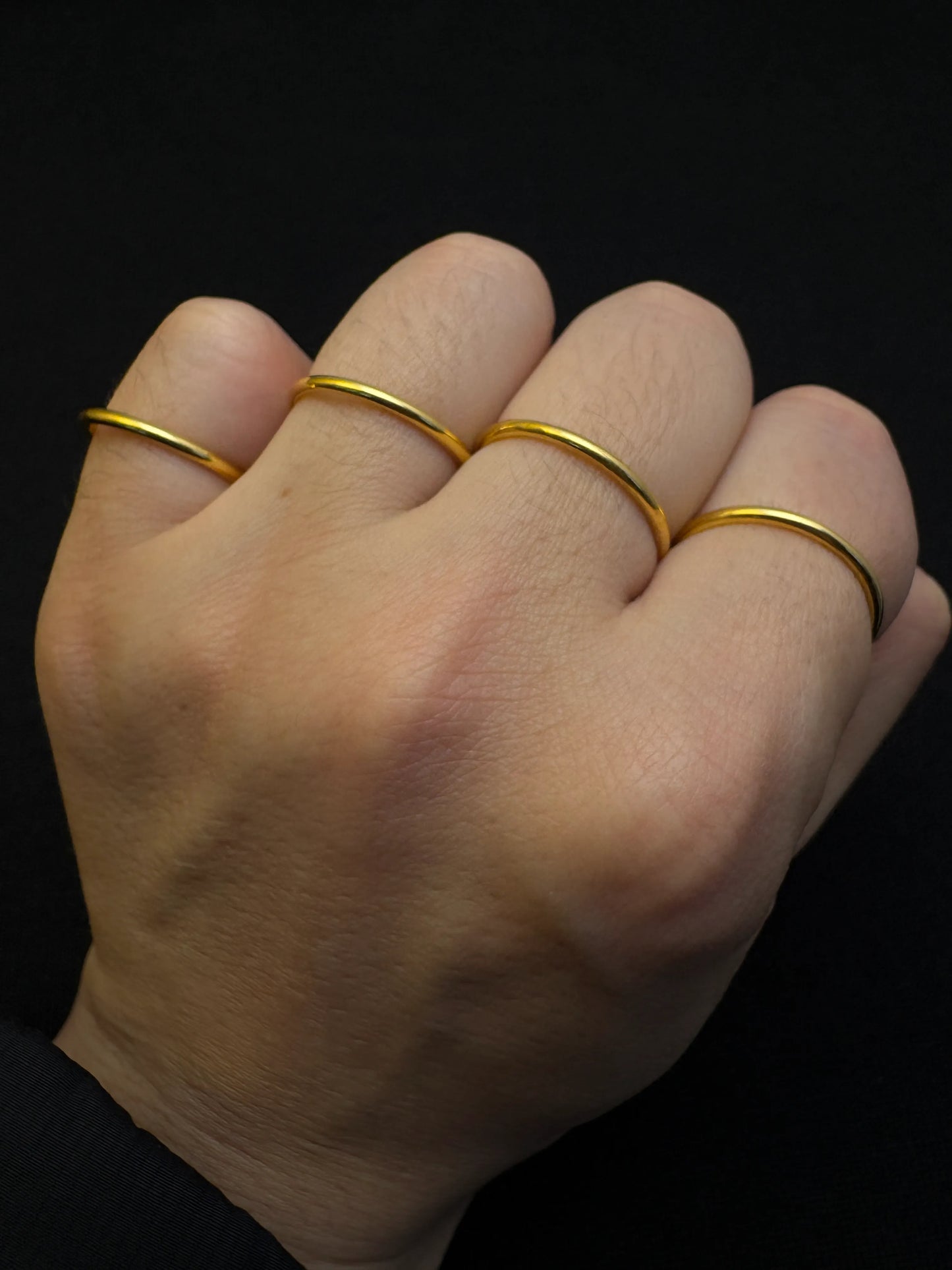 Minimalist 24k solid gold ring,Lasting Value,3D hard gold technology