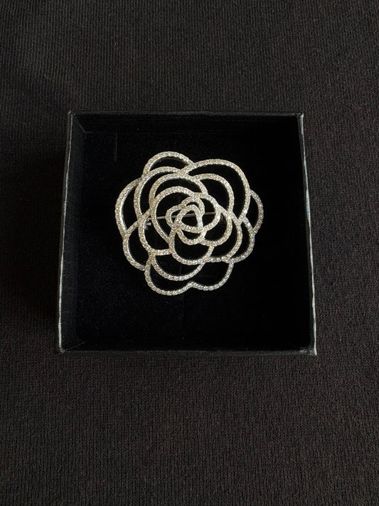 5.0 carats lab grown diamond s925 silver camellia brooch Pendant