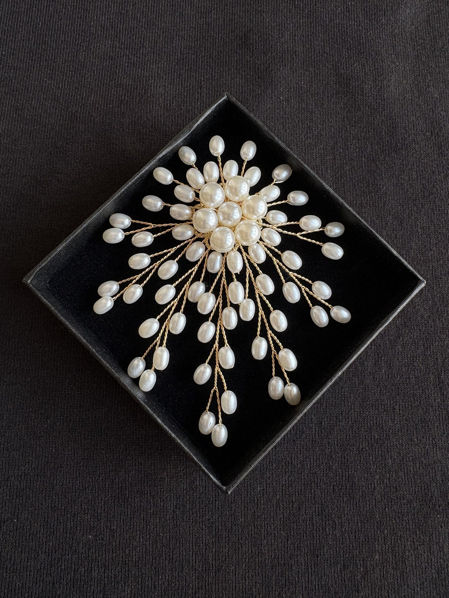 White/Purple Artificial Pearl Brooch