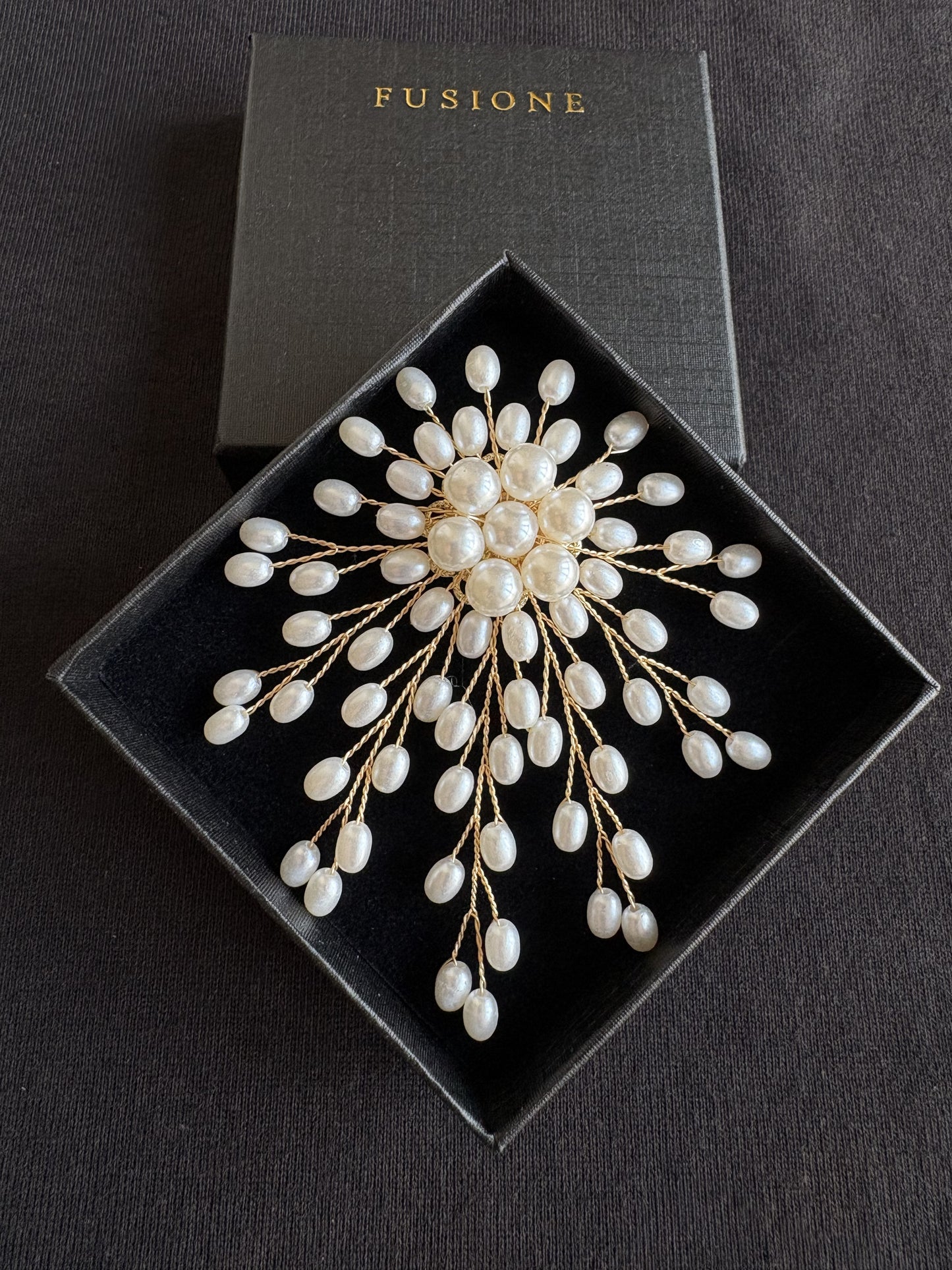 White/Purple Artificial Pearl Brooch