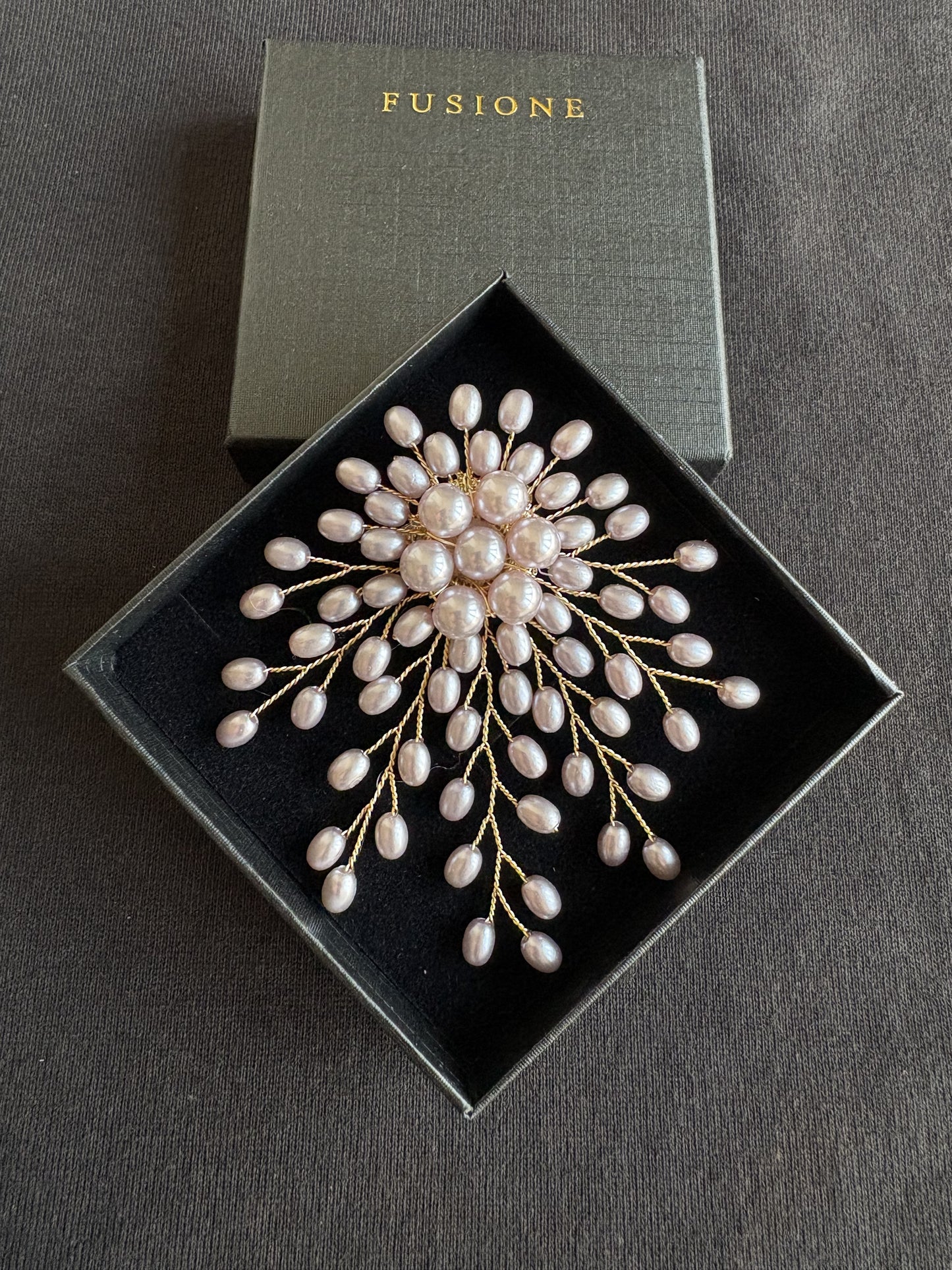 White/Purple Artificial Pearl Brooch