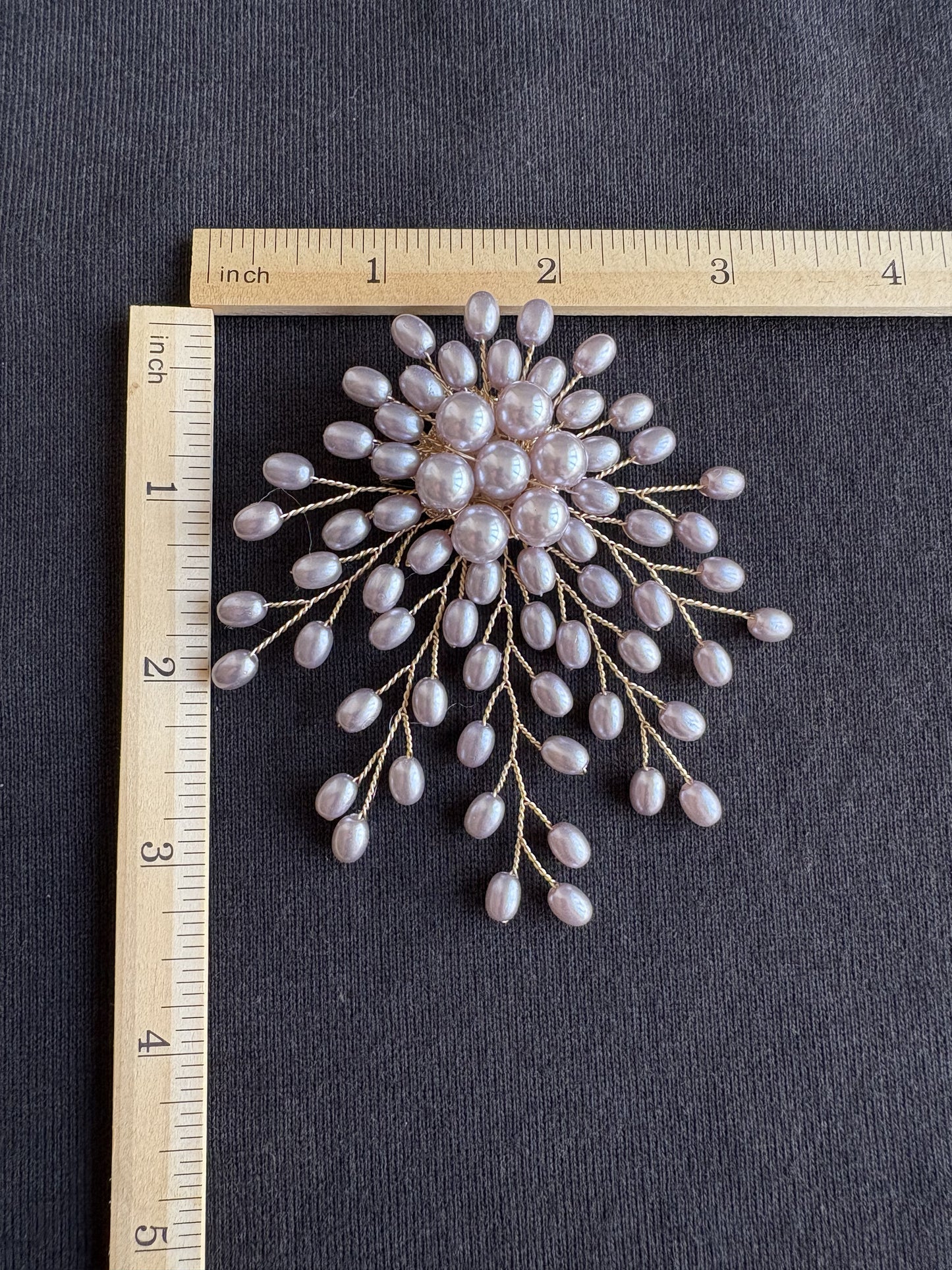 White/Purple Artificial Pearl Brooch