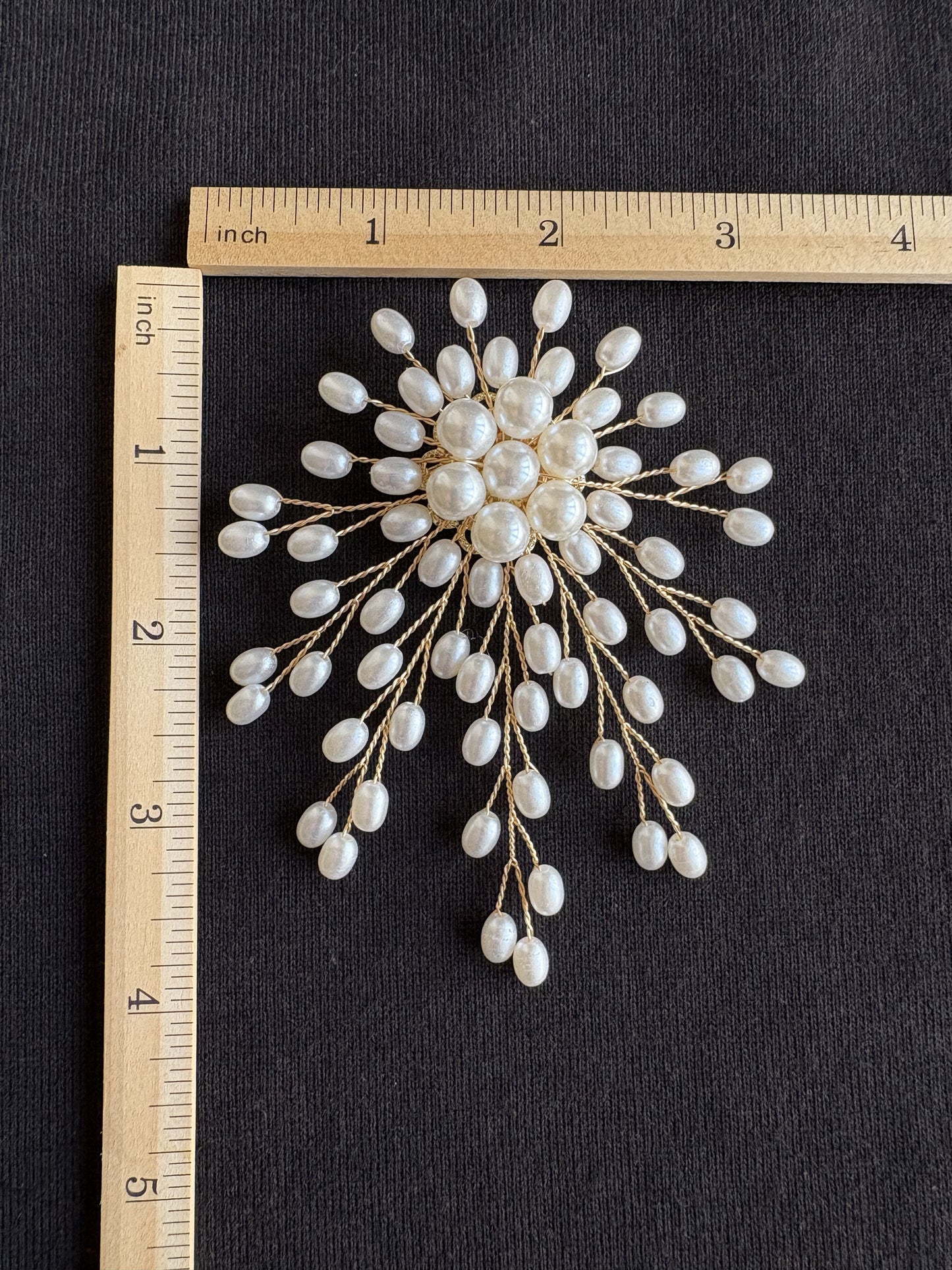 White/Purple Artificial Pearl Brooch