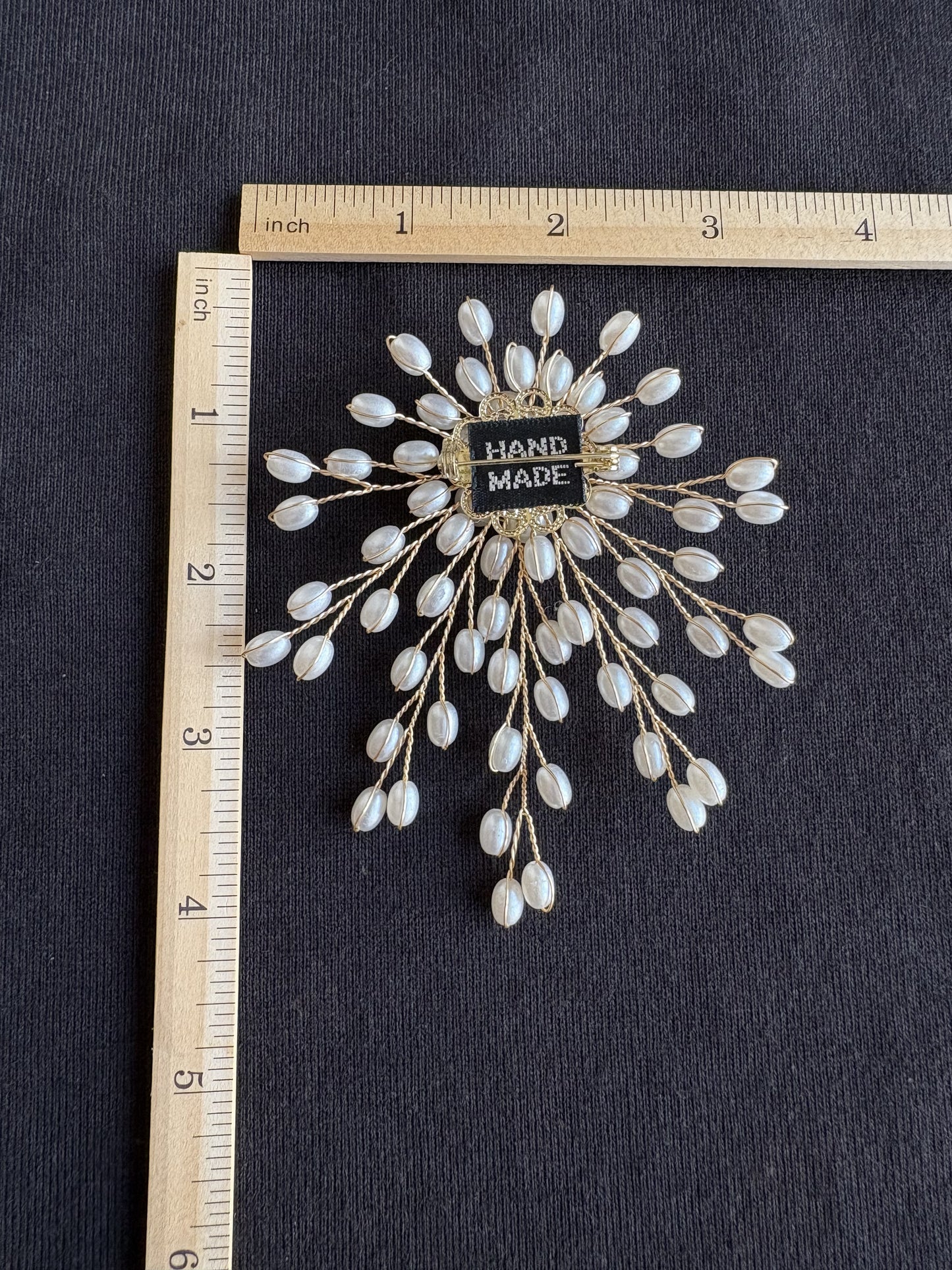 White/Purple Artificial Pearl Brooch