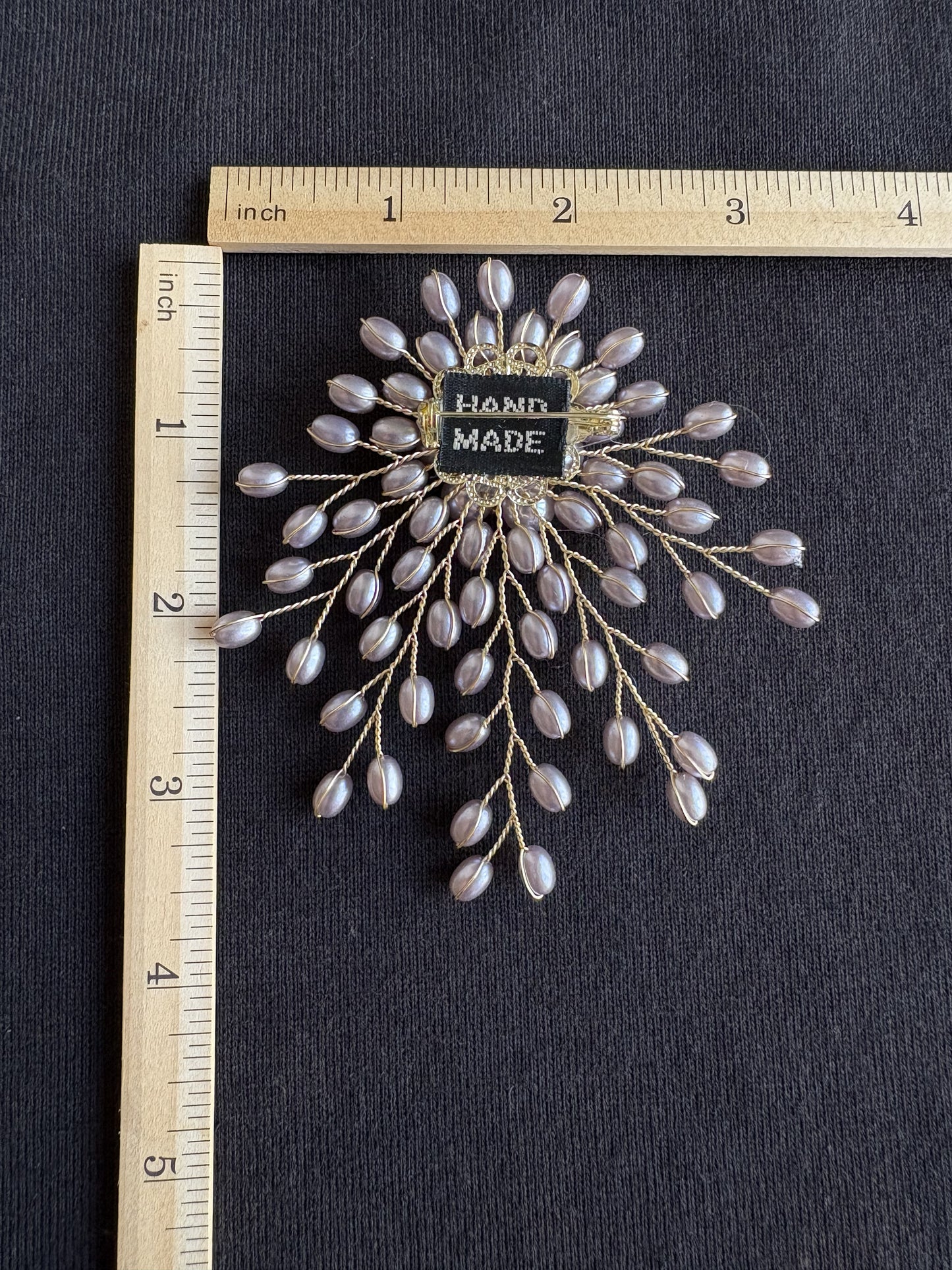 White/Purple Artificial Pearl Brooch