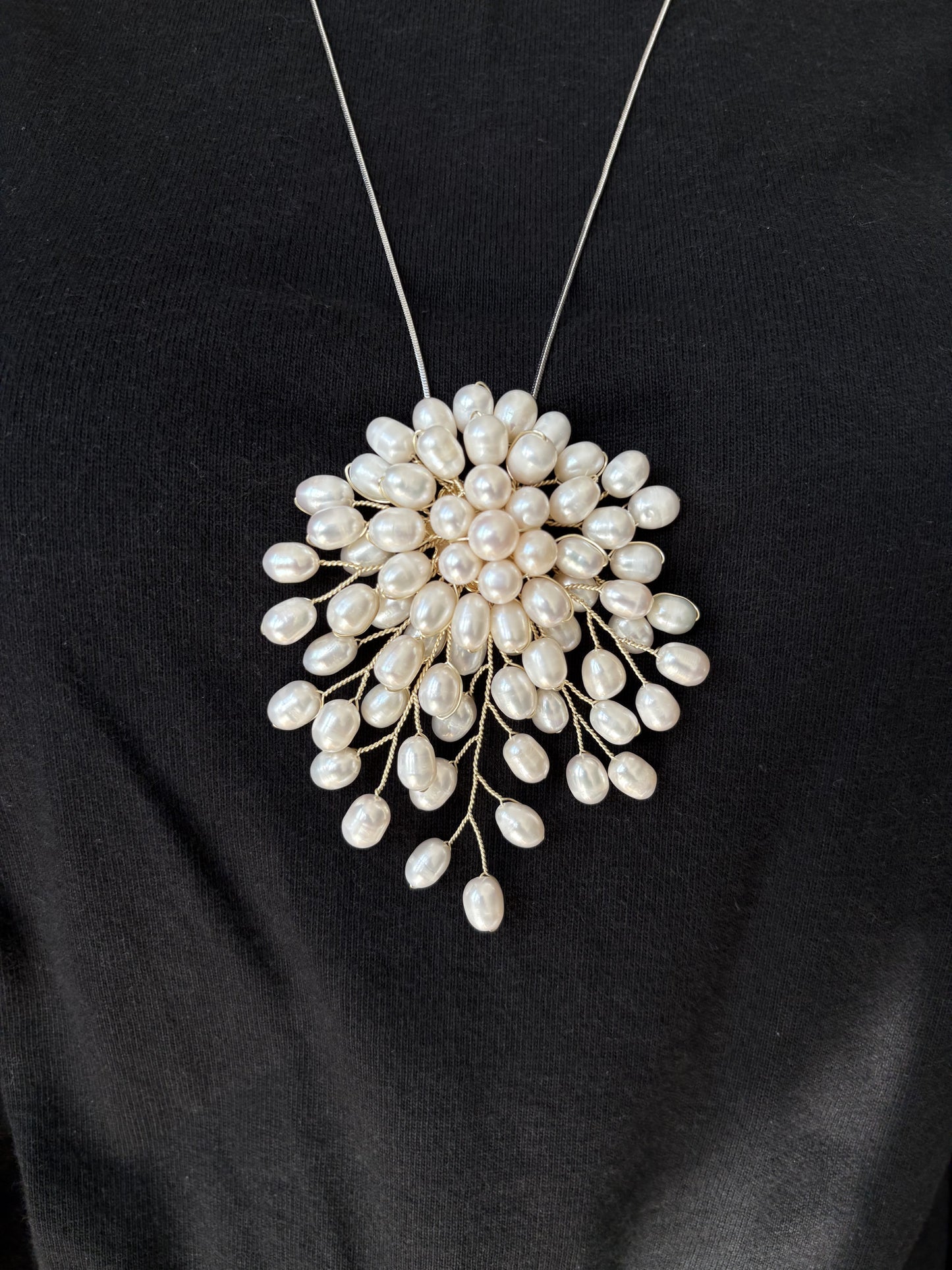White Freshwater Pearl Brooch Pendant