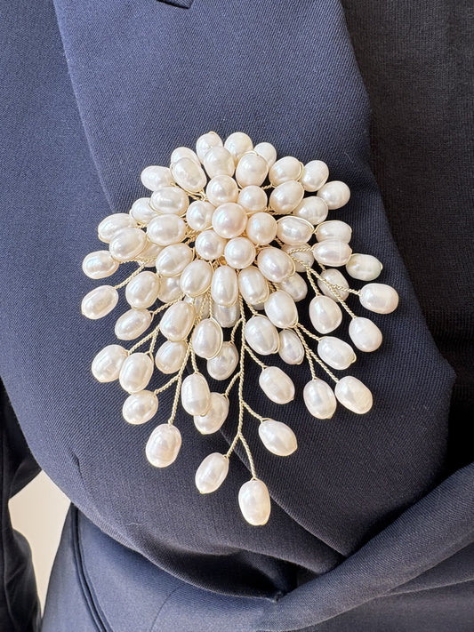 White Freshwater Pearl Brooch Pendant