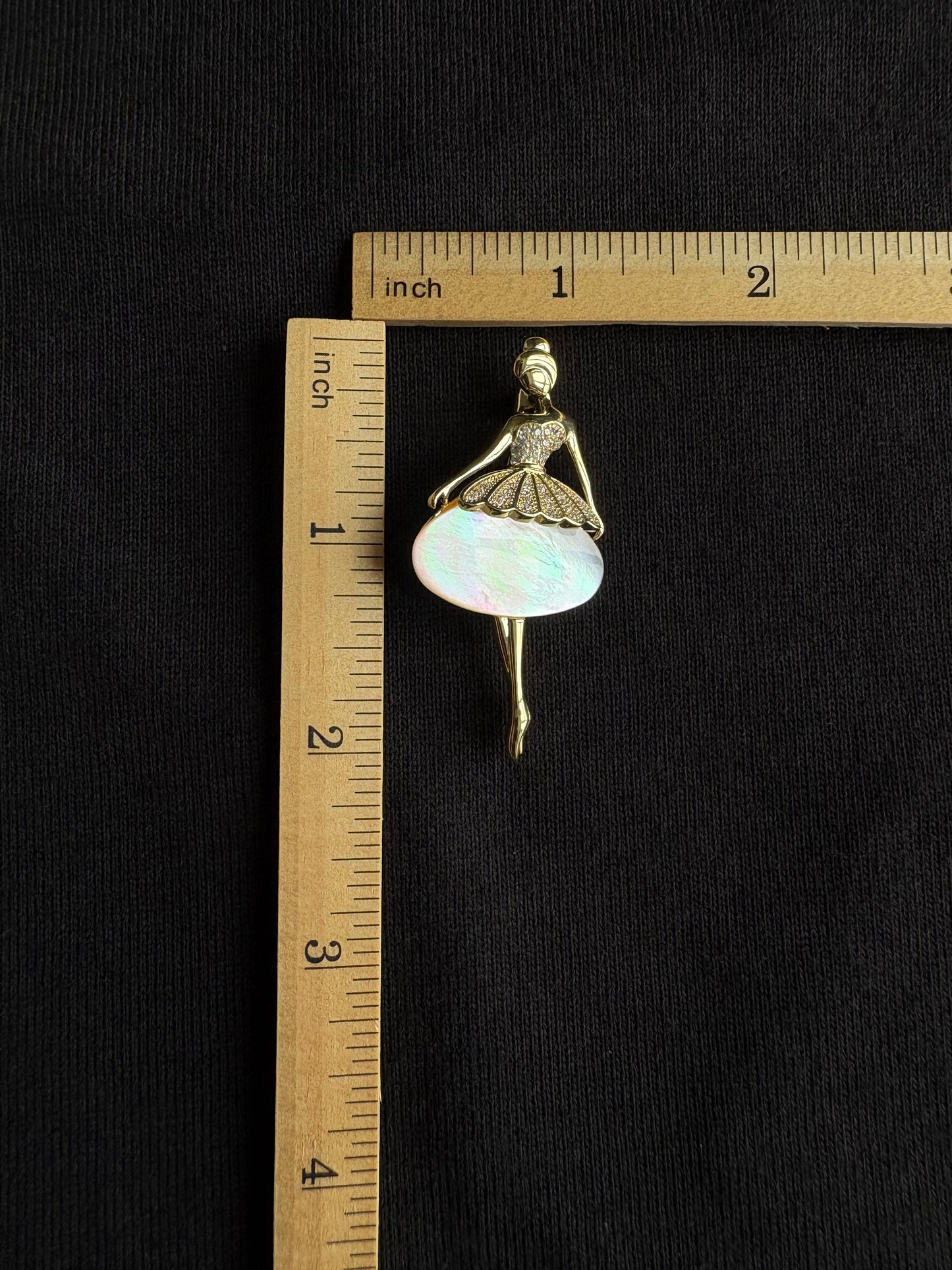 Freshwater mother of pearl ballet girl brooch pendant