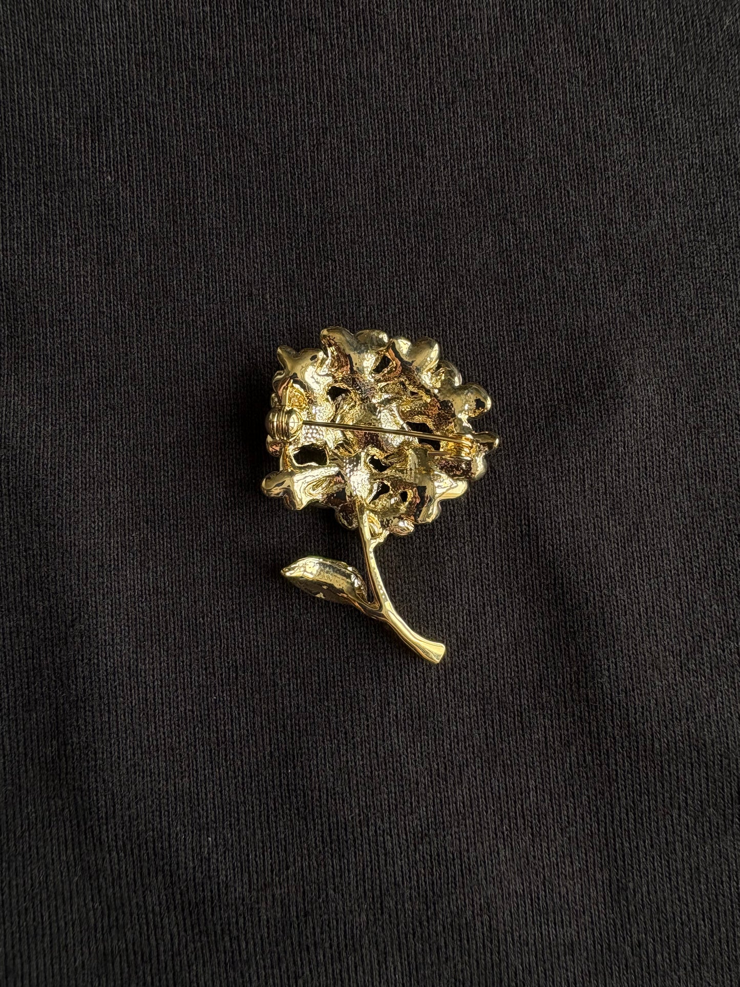 Enamel purple/blue hydrangea brooch pendant