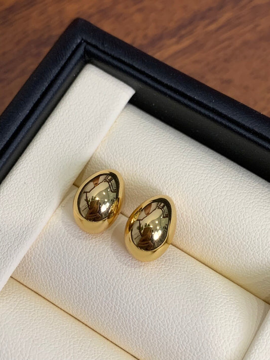Gold/silver  bean shoe-shaped gold ingot studs earrings，gift for her，anniversary gift，birthday gift，gift for girlfriend，gift for mom/grandma