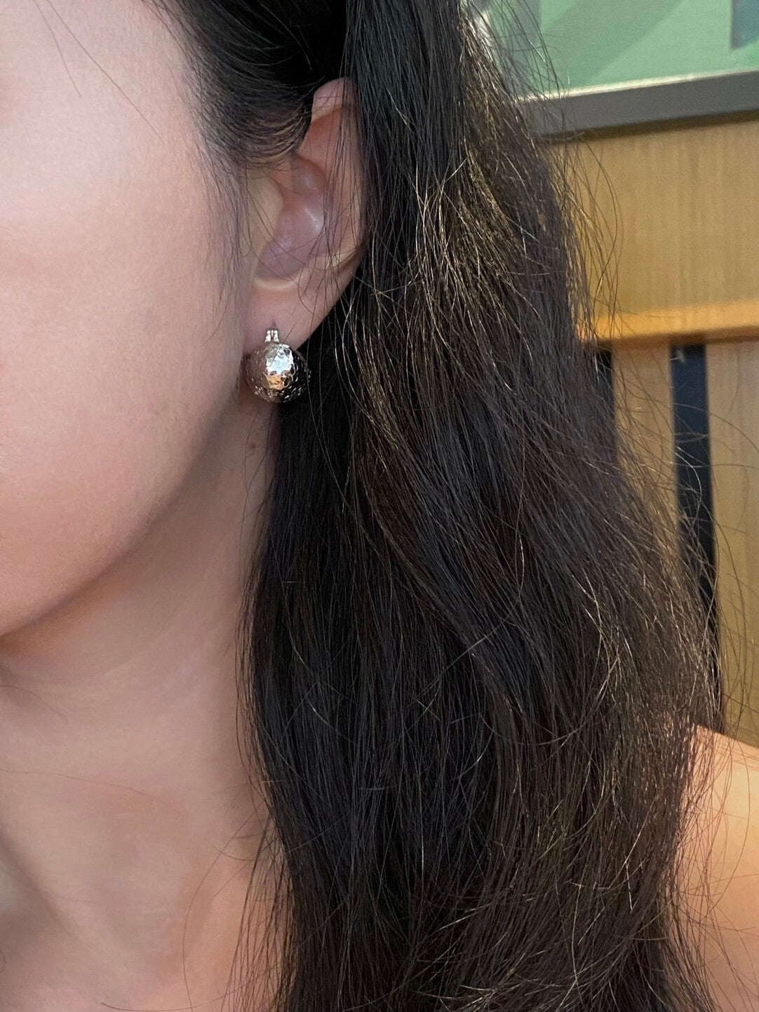 Crafted sterling silver starlight ball studs earrings，gift for her，anniversary gift，birthday gift，gift for girlfriend，gift for mom/grandma