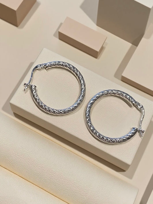Crafted sterling silver circle earrings，gift for her，anniversary gift，birthday gift，gift for girlfriend，gift for mom/grandma
