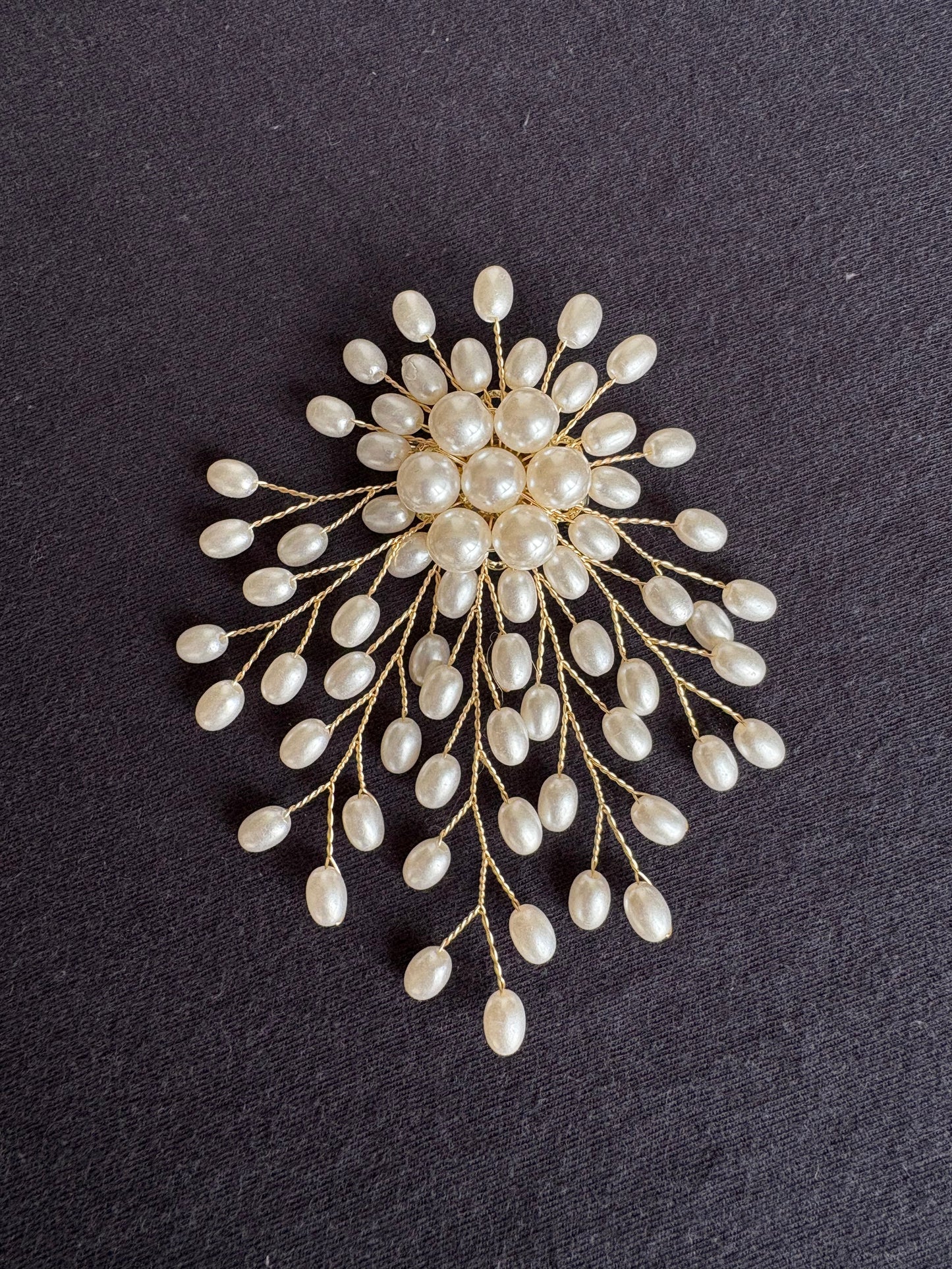 White Artificial Pearl Flower Brooch (Free Gift)
